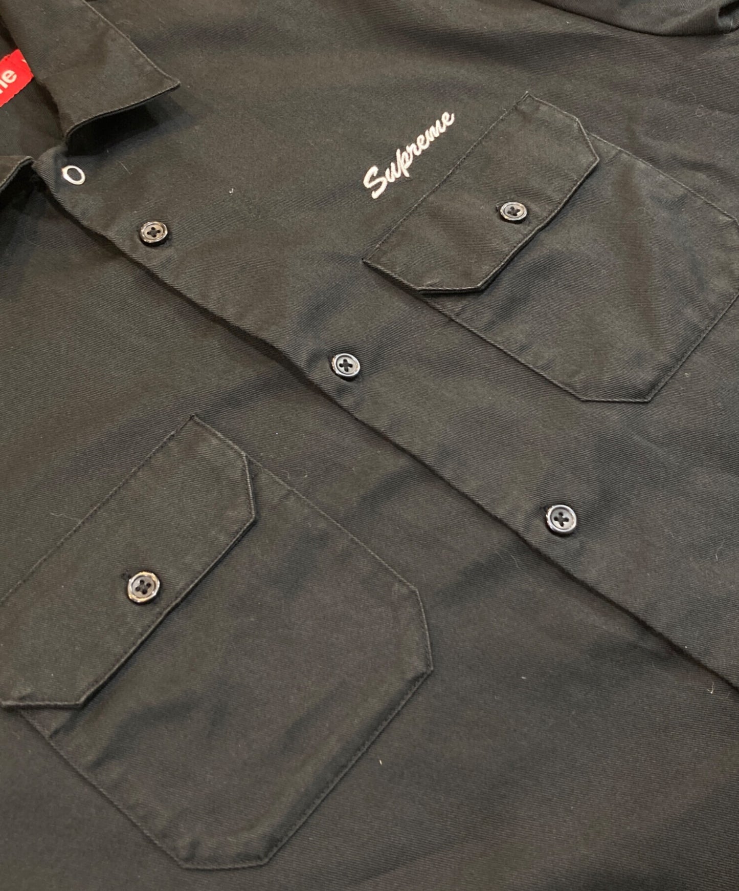 [Pre-owned] SUPREME rhinestone pin up s/s work shirt