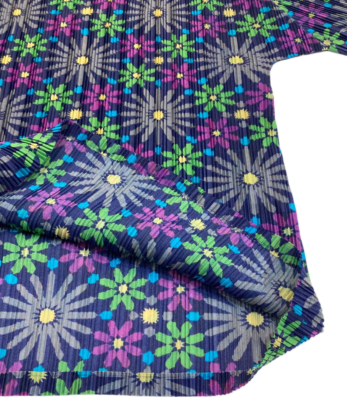 [Pre-owned] PLEATS PLEASE Floral-print pleated cut and sewn PP13-FK392