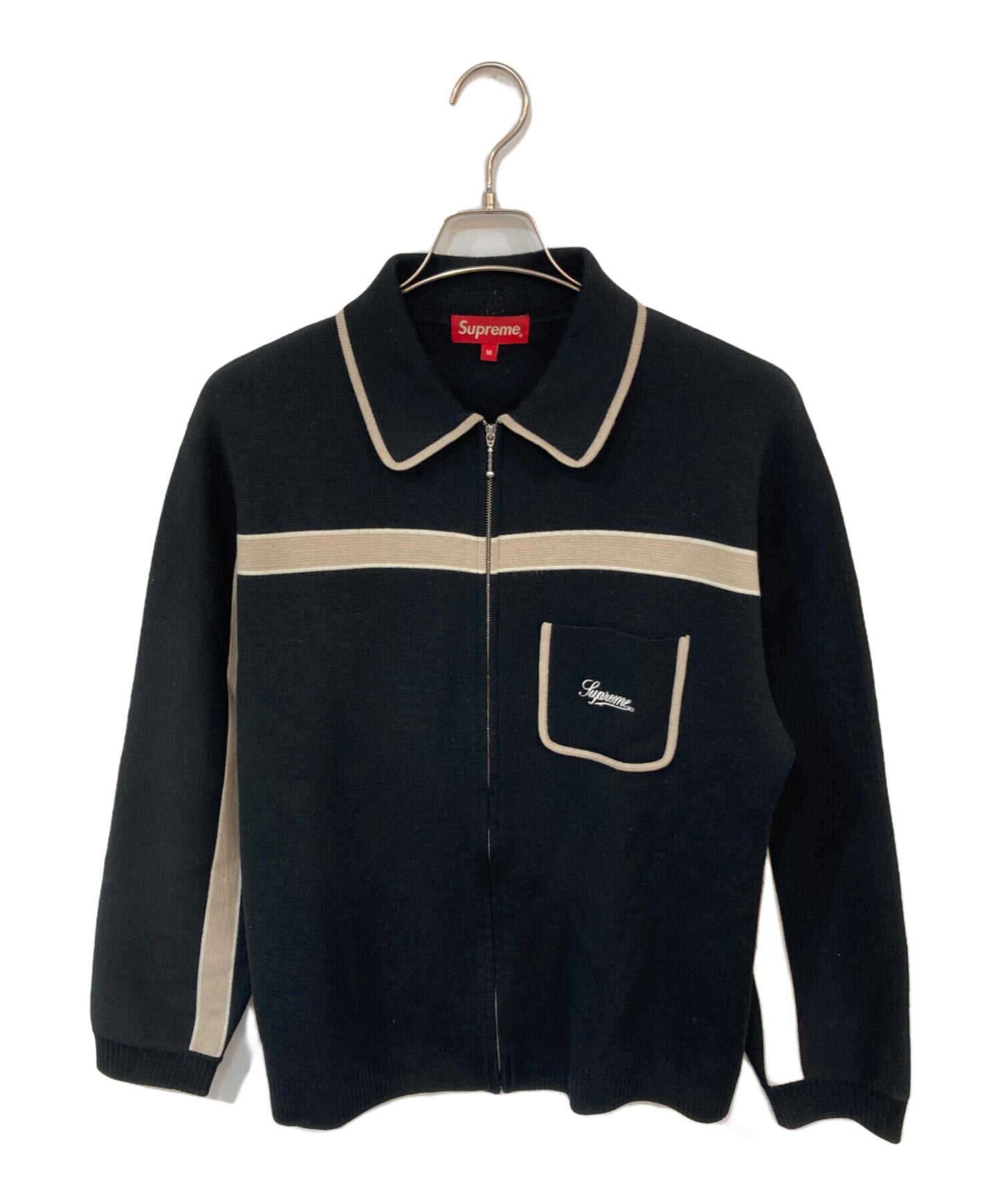 [Pre-owned] SUPREME Chest Stripe Zip Up Cardigan