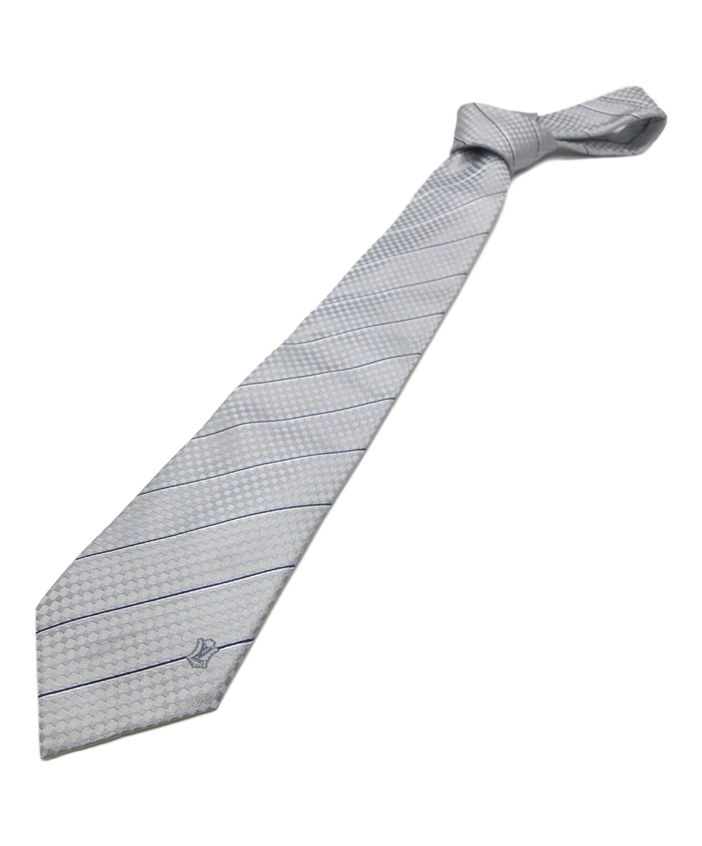 [Pre-owned] LOUIS VUITTON Blue ciel silk tie M78756