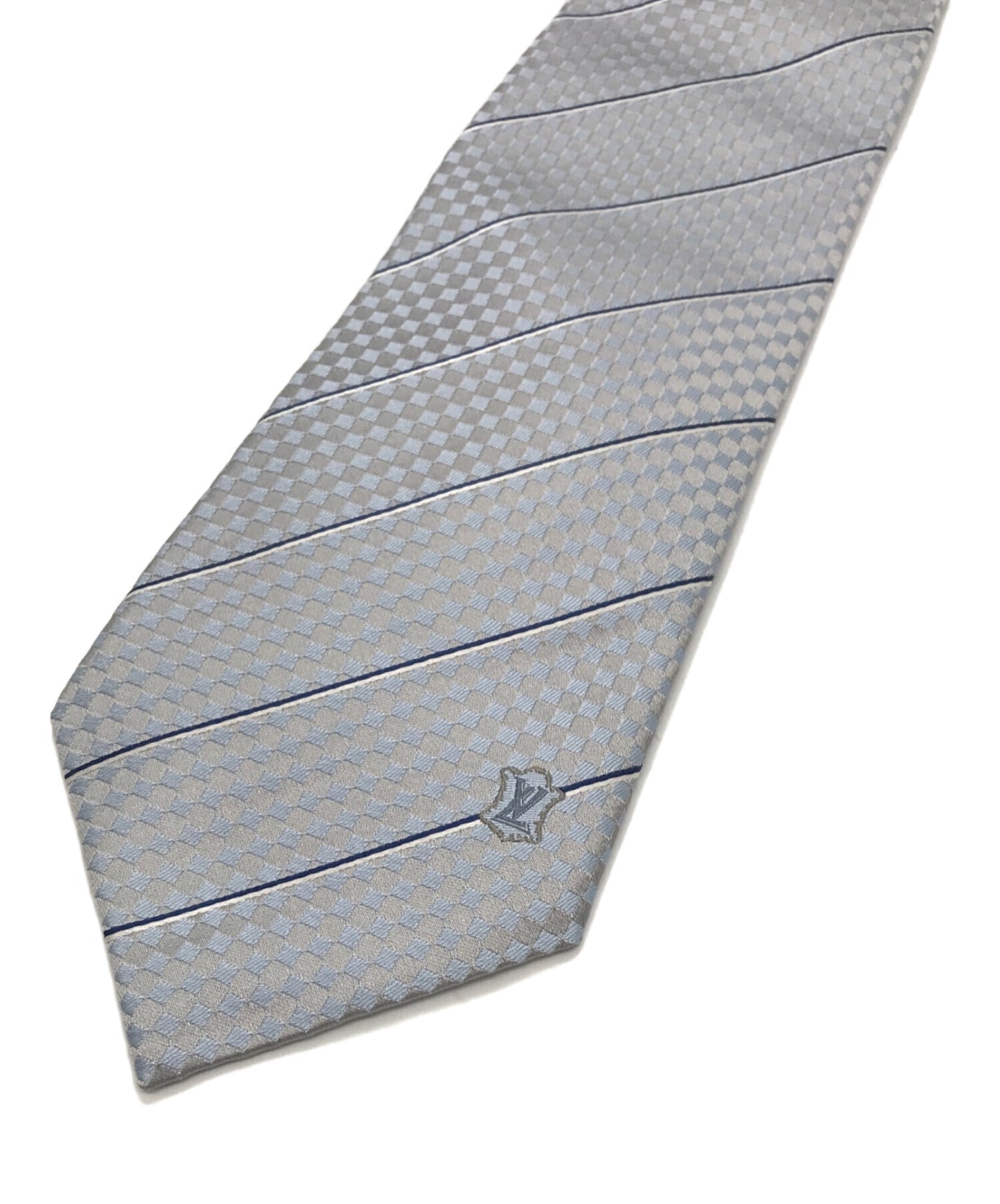 [Pre-owned] LOUIS VUITTON Blue ciel silk tie M78756