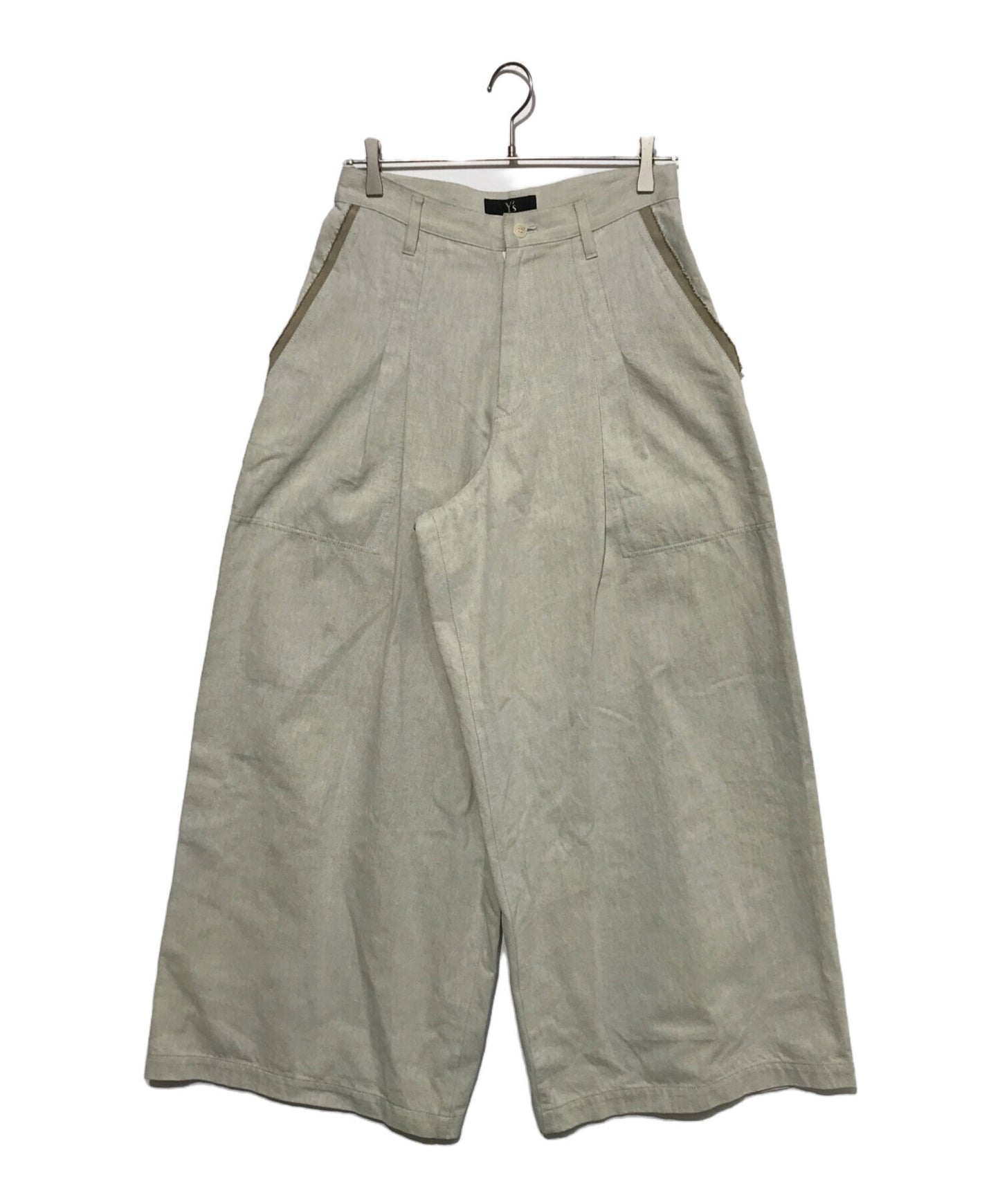 [Pre-owned] Y's 10oz DENIM DOUBLE PLEATED WIDE LEG PANTS YU-P04-028