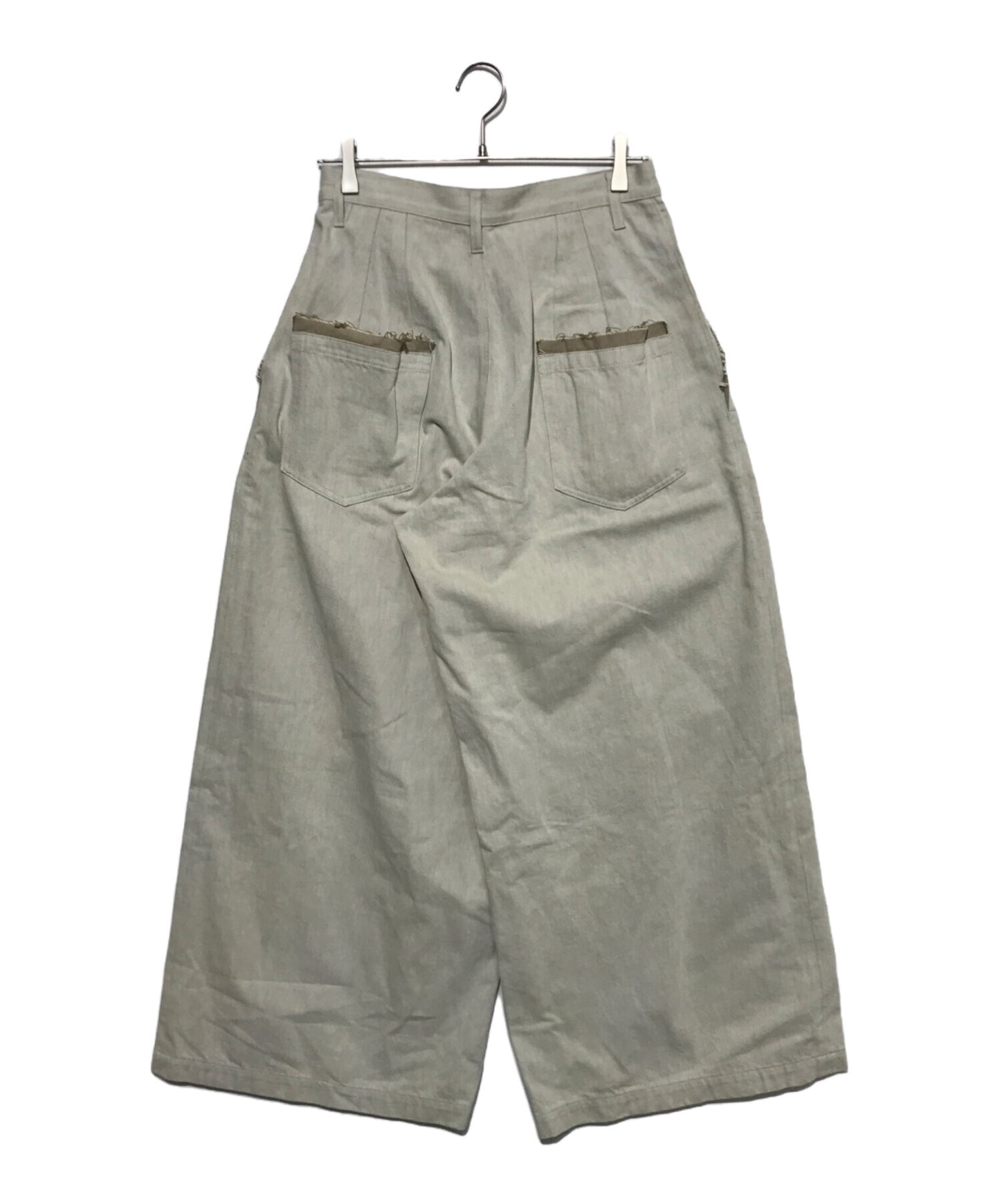 [Pre-owned] Y's 10oz DENIM DOUBLE PLEATED WIDE LEG PANTS YU-P04-028