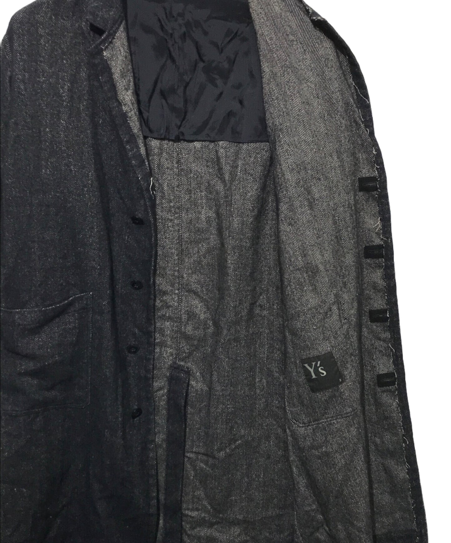 [Pre-owned] Y's NEPPY HERRINGBONE LEFT COLLAR SLIT JACKET YJ-J14-119