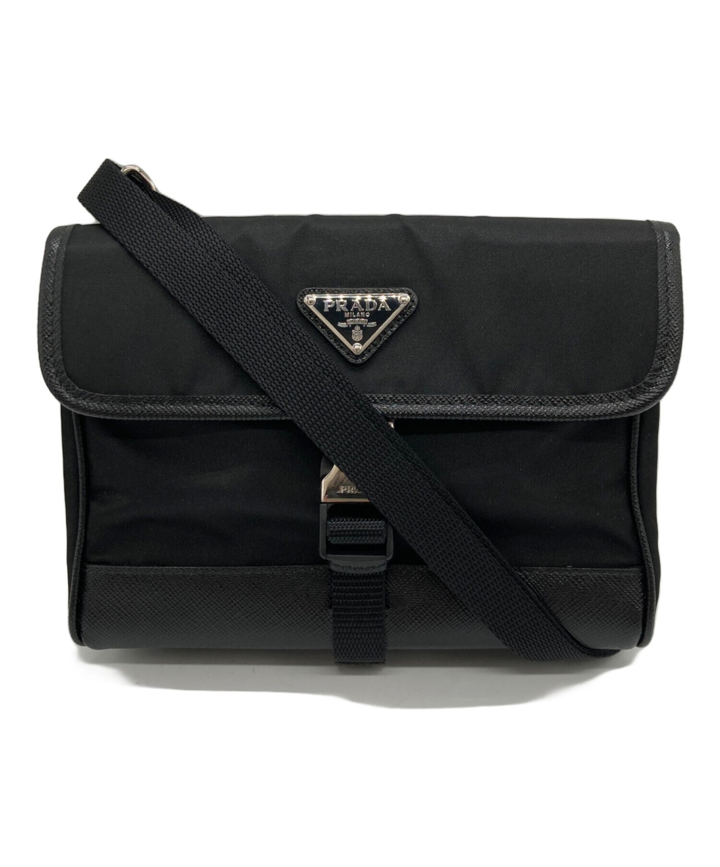 [Pre-owned] PRADA Re-Nylon Saffiano leather smartphone case 2ZH108