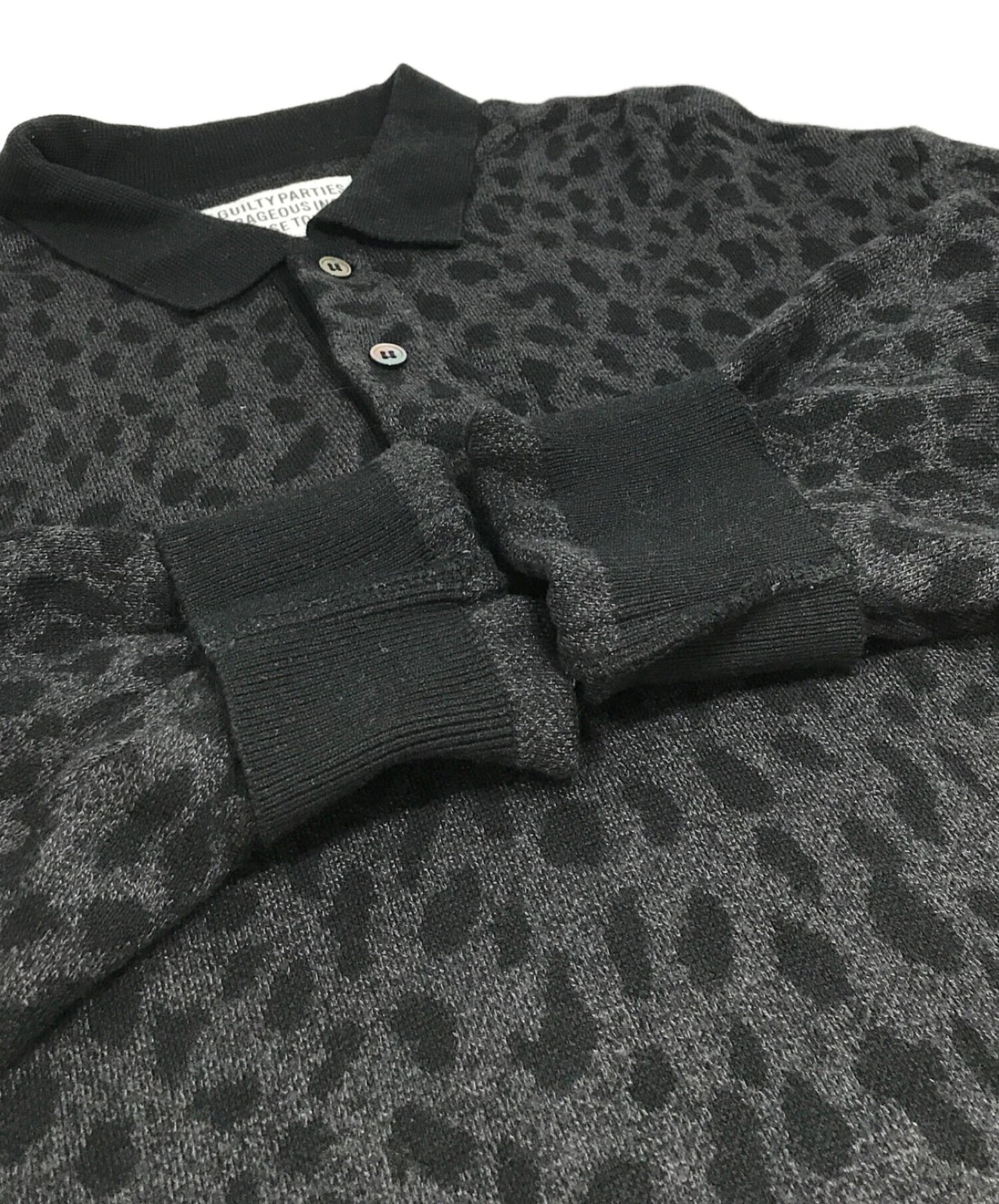 [Pre-owned] WACKO MARIA Leopard Knit Polo Shirt