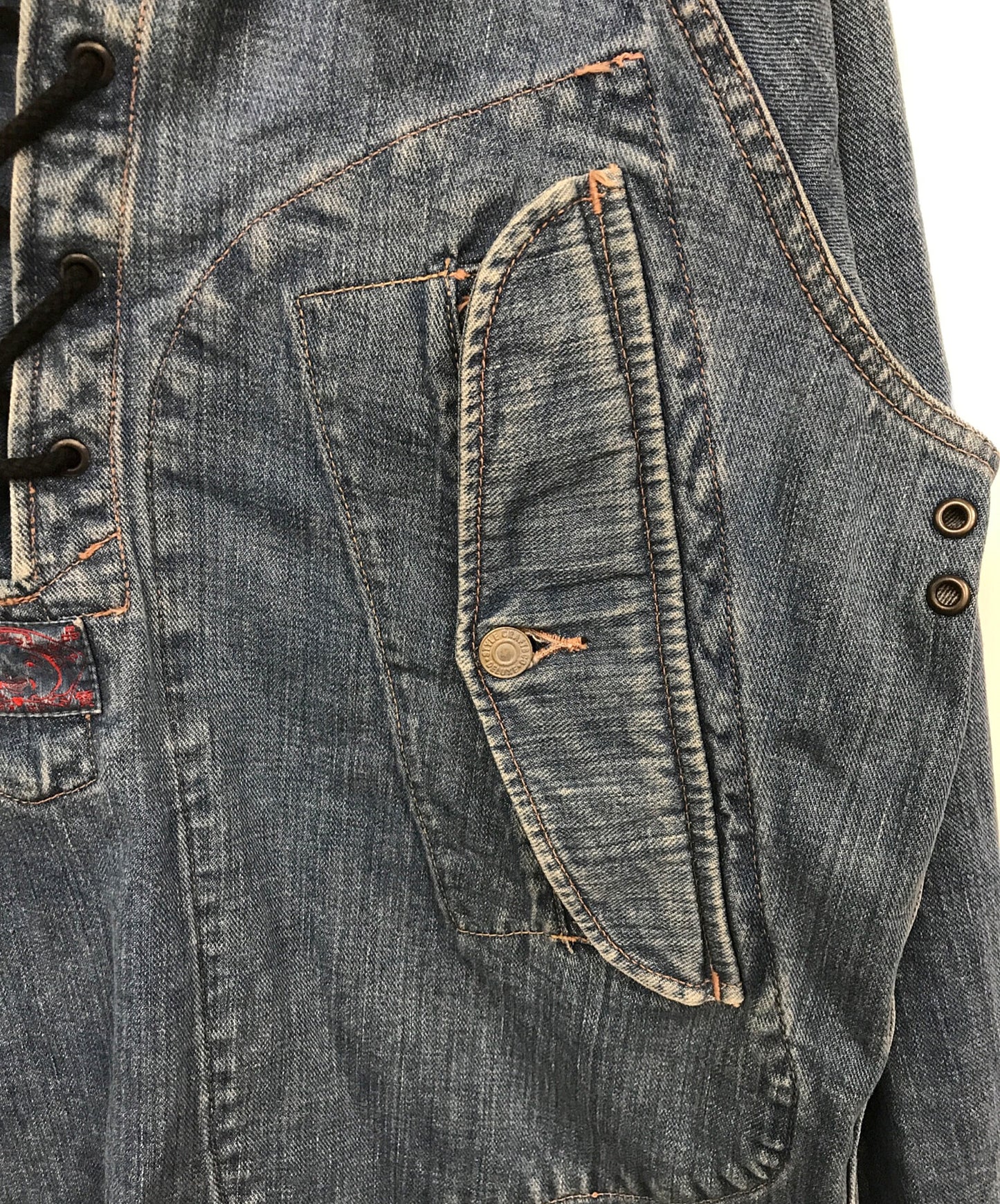 [Pre-owned] EVISU lace up denim parka