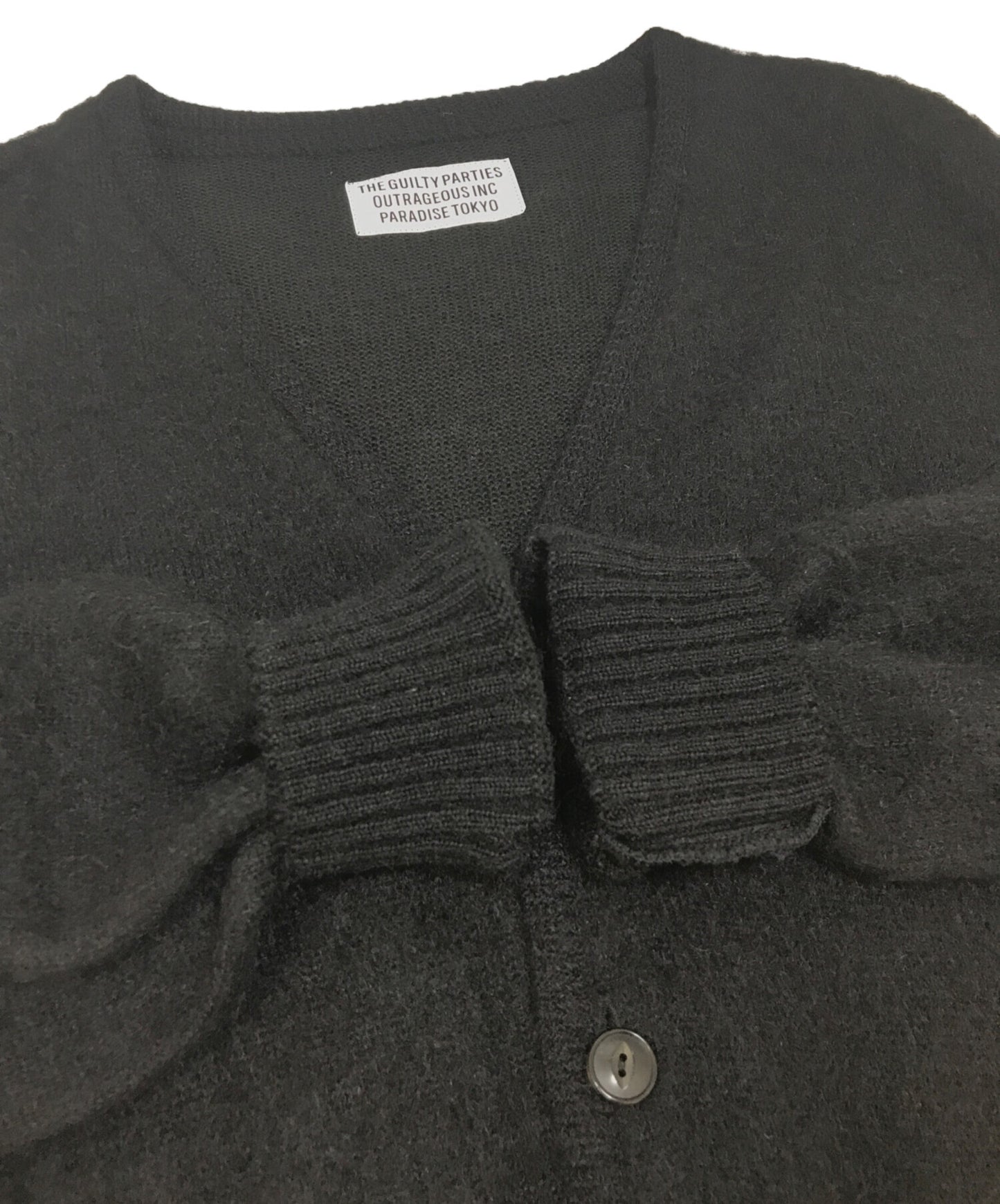 [Pre-owned] WACKO MARIA Logo-embroidered mohair-blend cardigan