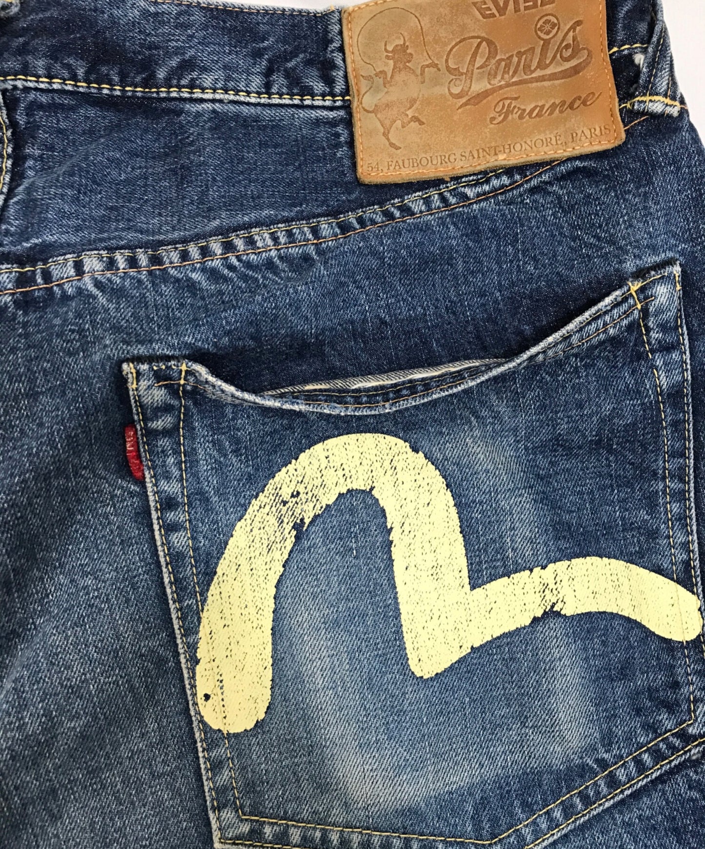 [Pre-owned] EVISU Seagull Painted Denim Pants