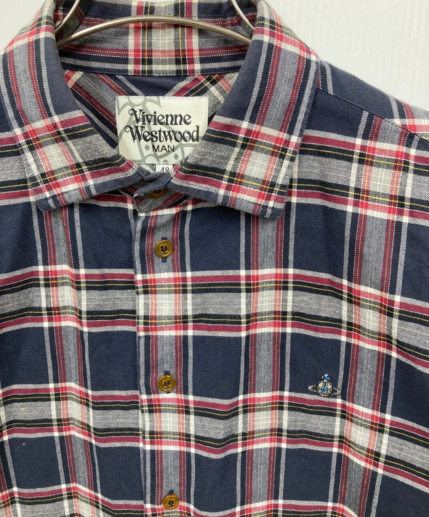 [Pre-owned] Vivienne Westwood man Orb Design Checkered Shirt