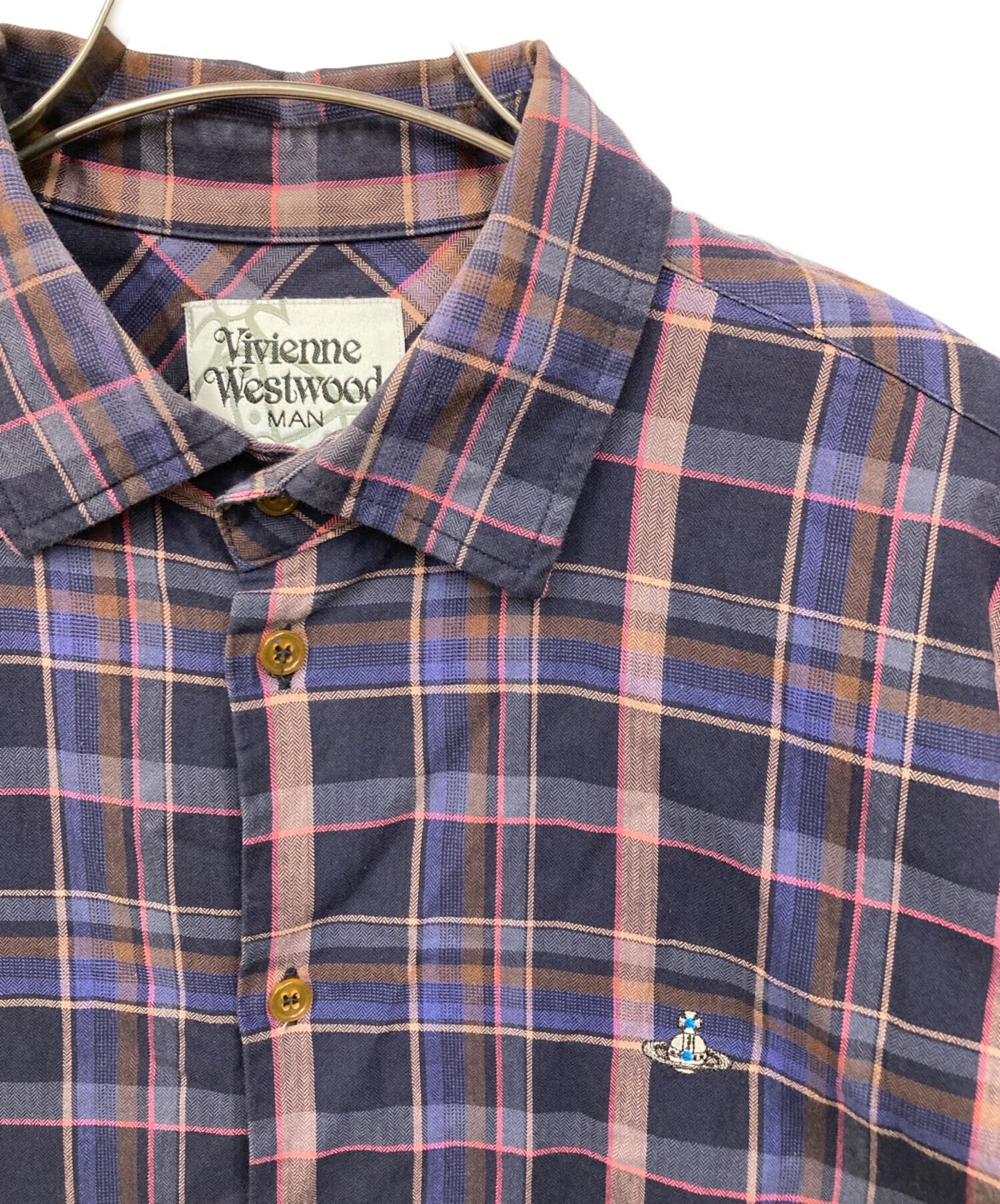 [Pre-owned] Vivienne Westwood man Orb Design Checkered Shirt