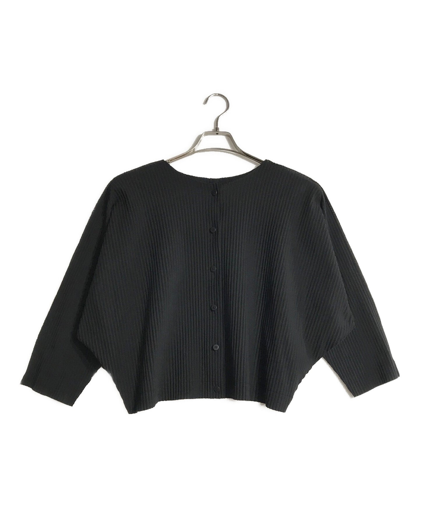 [Pre-owned] me ISSEY MIYAKE Pleated Round Neck Dolman Sleeve Cardigan MI84KO162