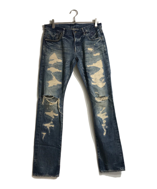 [Pre-owned] Hysteric Glamour Pyramid studs Damaged and repaired scab denim pants 4AP-2123