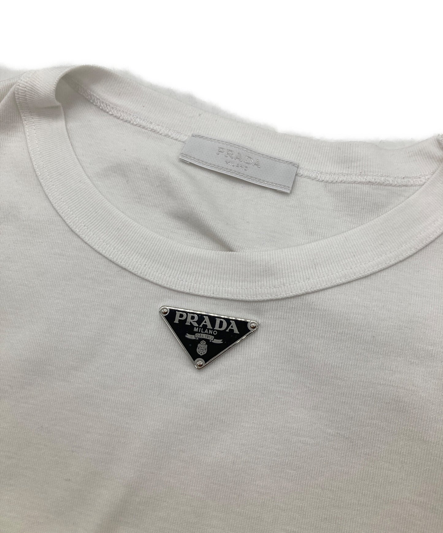 [Pre-owned] PRADA Triangle Plate T-shirt UJN824 S222