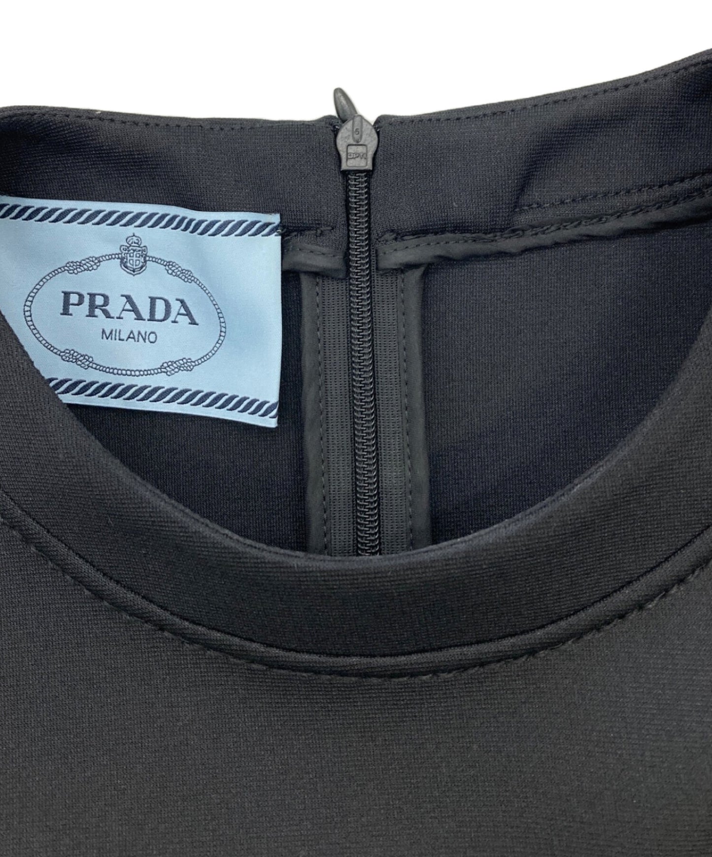 [Pre-owned] PRADA Rubber Logo Bonding Ruffle Dress P37Q6I S191