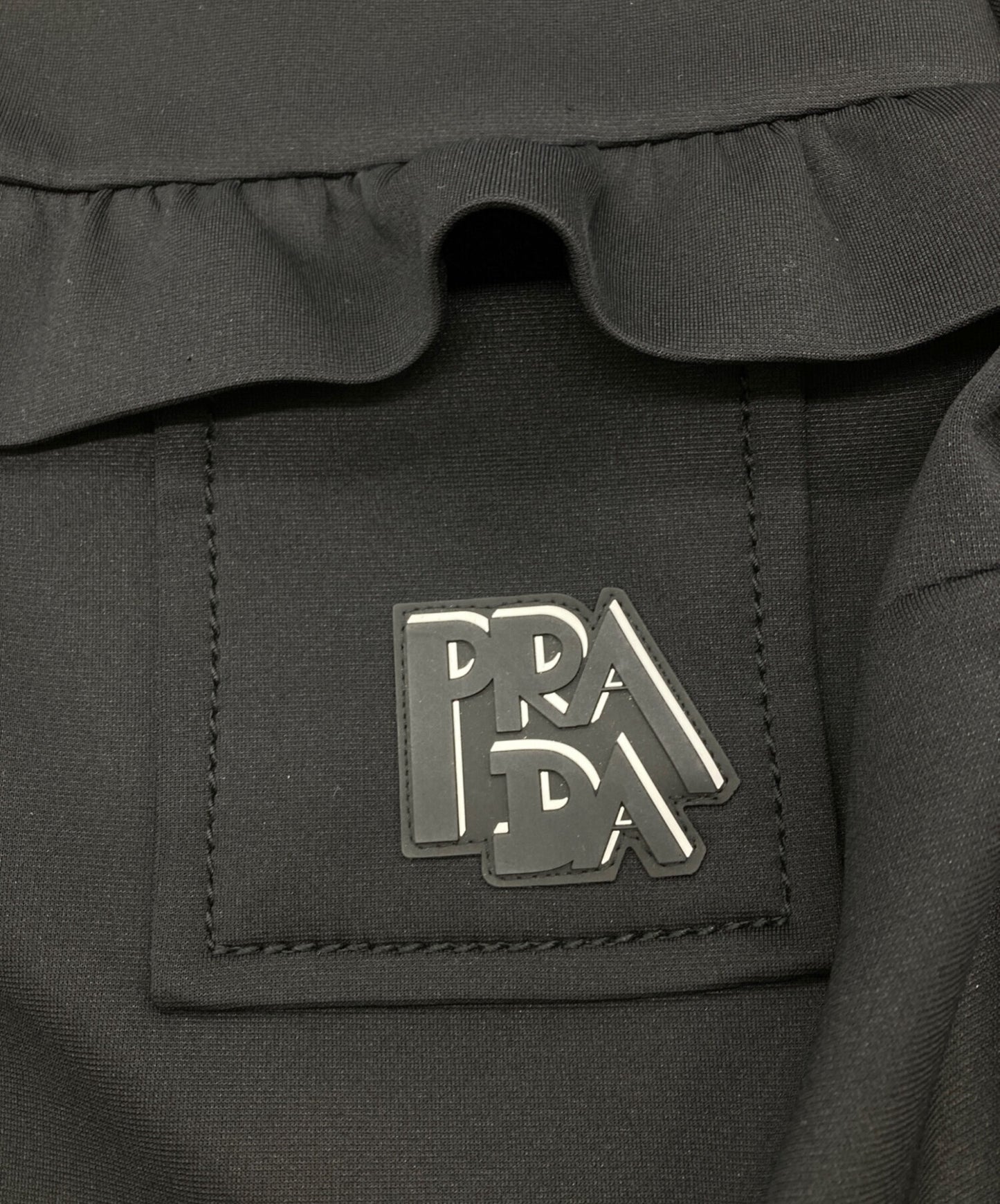 [Pre-owned] PRADA Rubber Logo Bonding Ruffle Dress P37Q6I S191