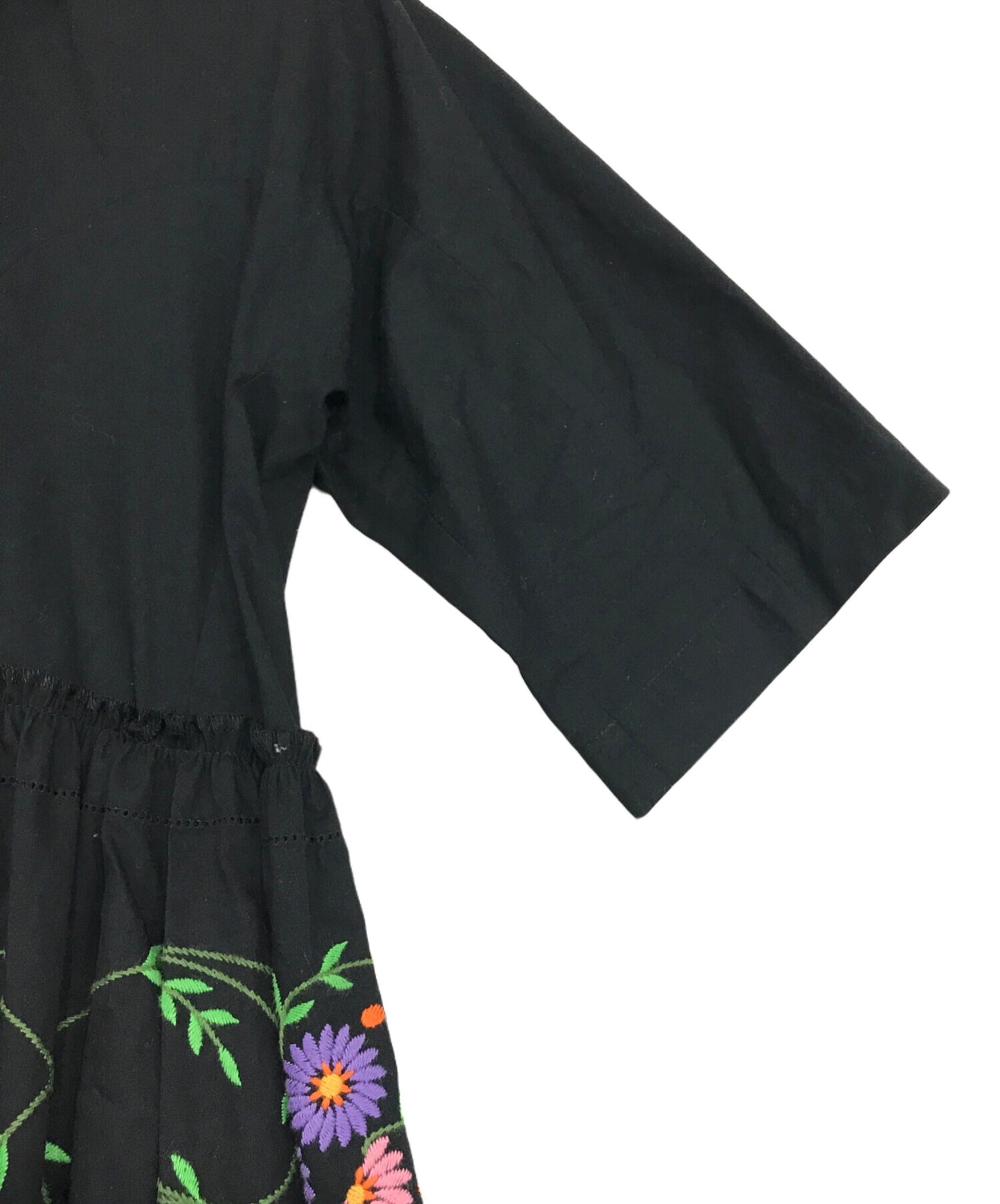 [Pre-owned] tricot COMME des GARCONS Round collar shirt dress with floral embroidery TR-O007
