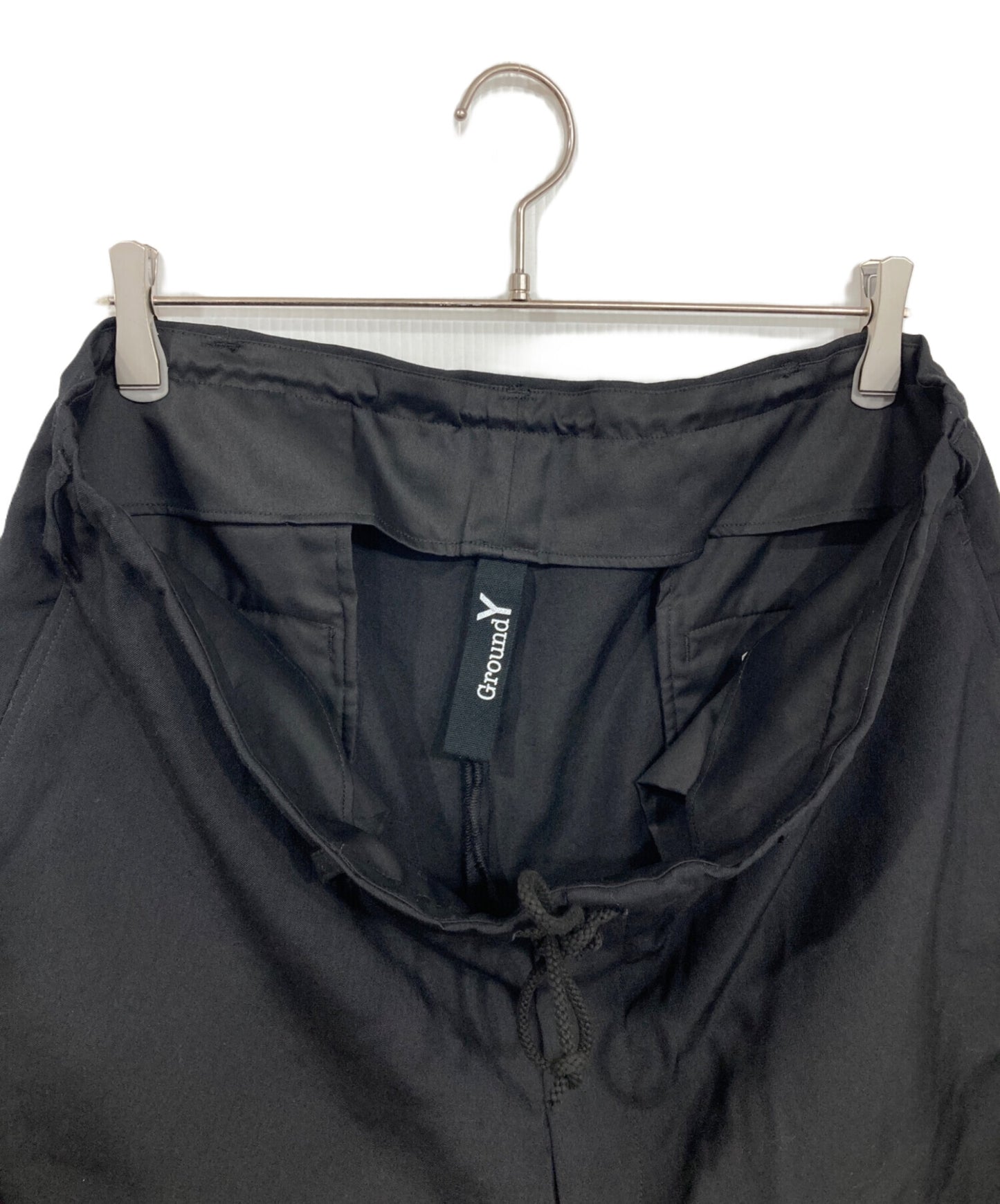 [Pre-owned] GROUND Y WOOL GABARDINE WAIST DRAWSTRING PANTS GP-P05-100