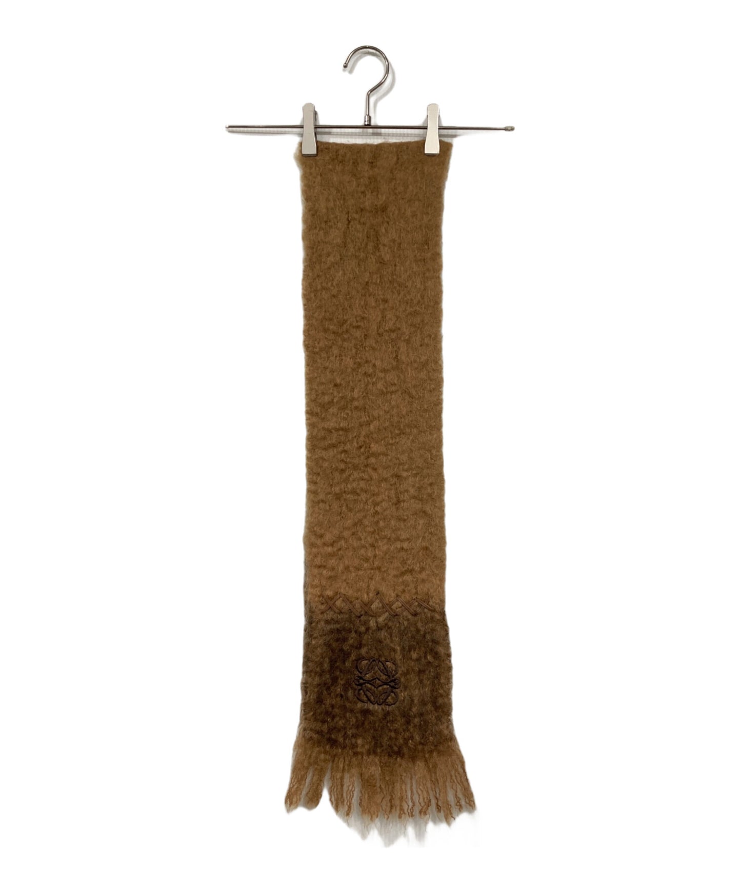 [Pre-owned] LOEWE Mohair-Blend Anagram Embroidered Scarf