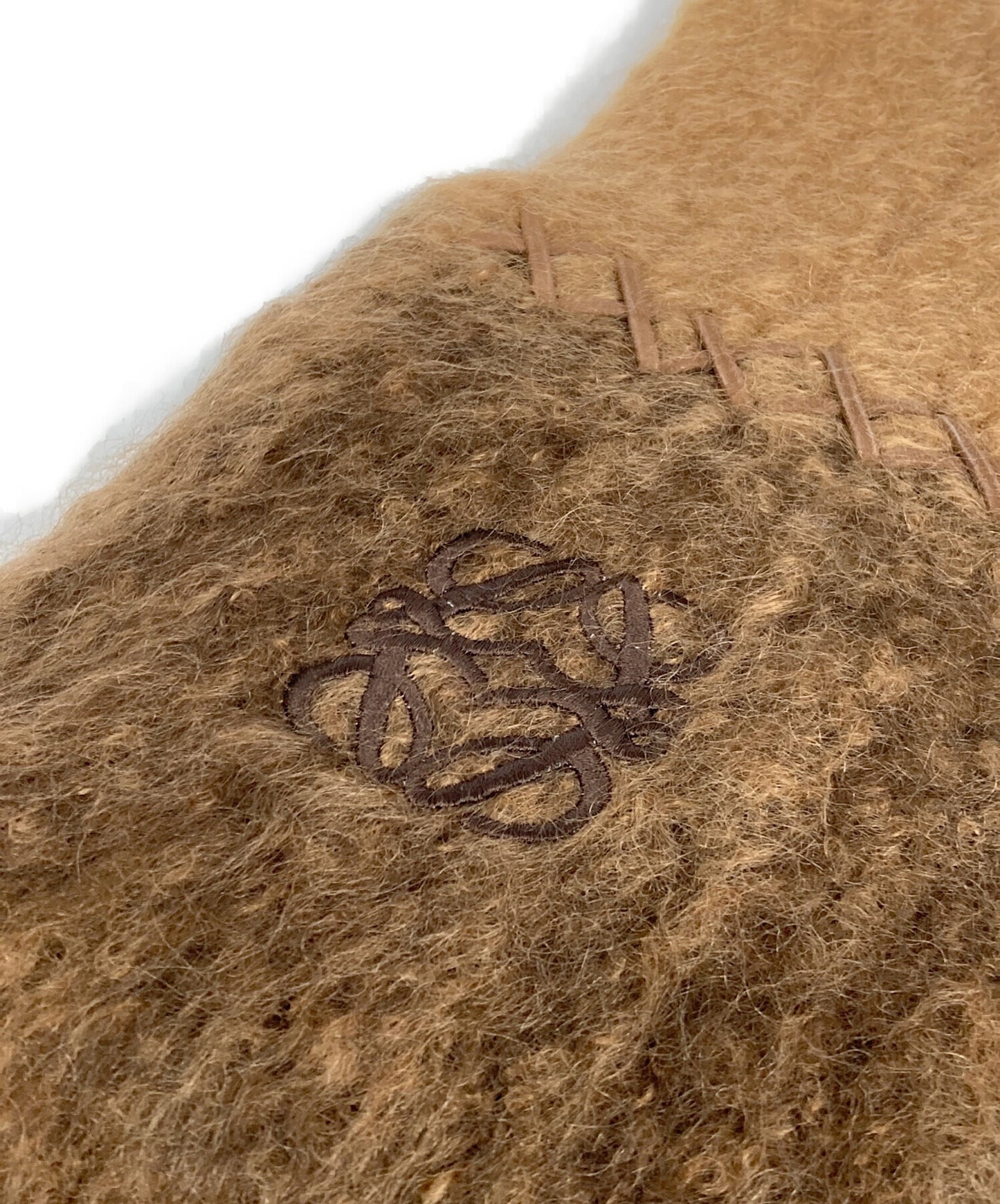 [Pre-owned] LOEWE Mohair-Blend Anagram Embroidered Scarf