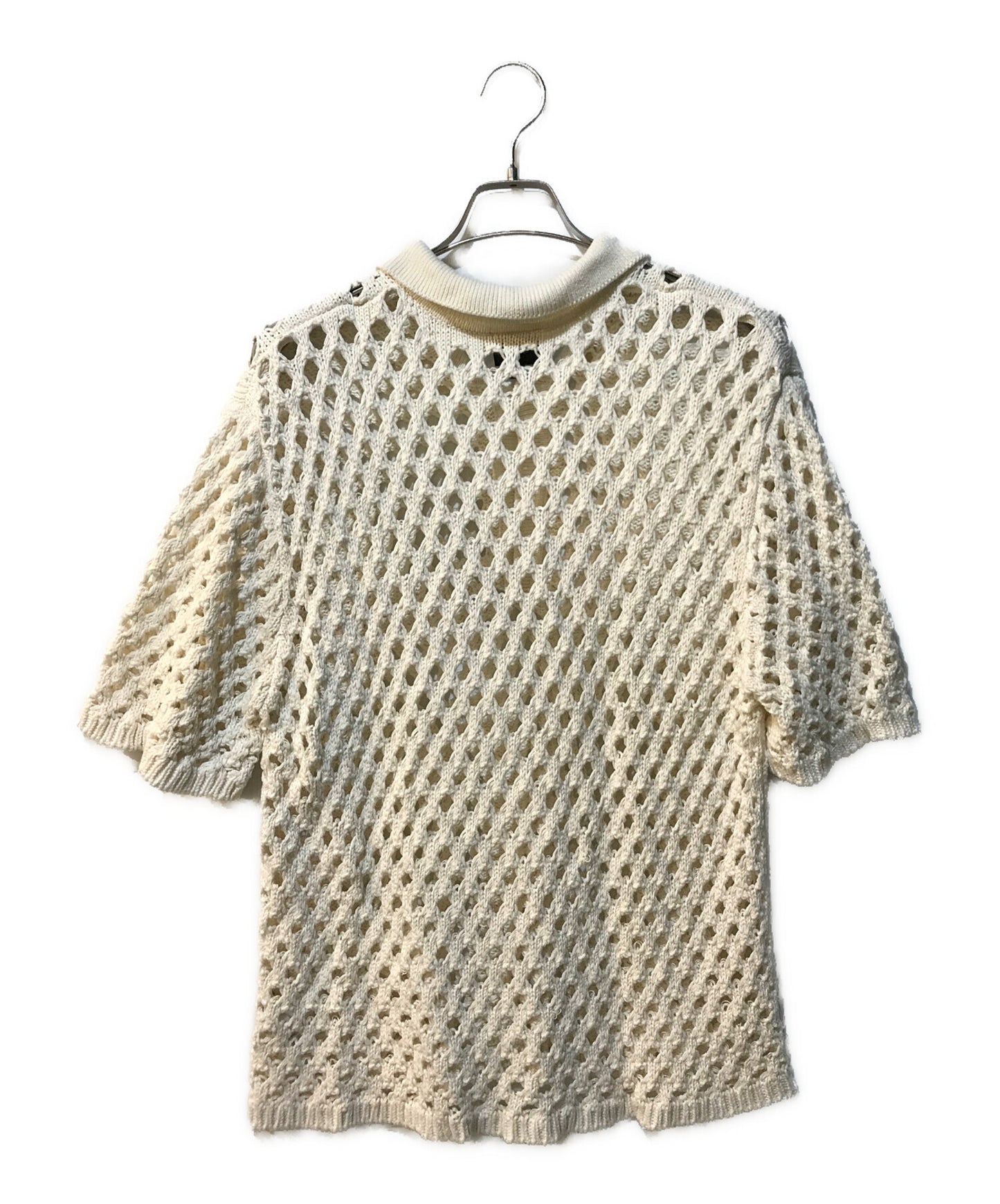 [Pre-owned] stussy Big Mesh Polo Sweater 23SS Short Sleeved Polo Shirt Knit Polo Short Sleeved Cut and Sew Short Sleeved Knit 75261-00