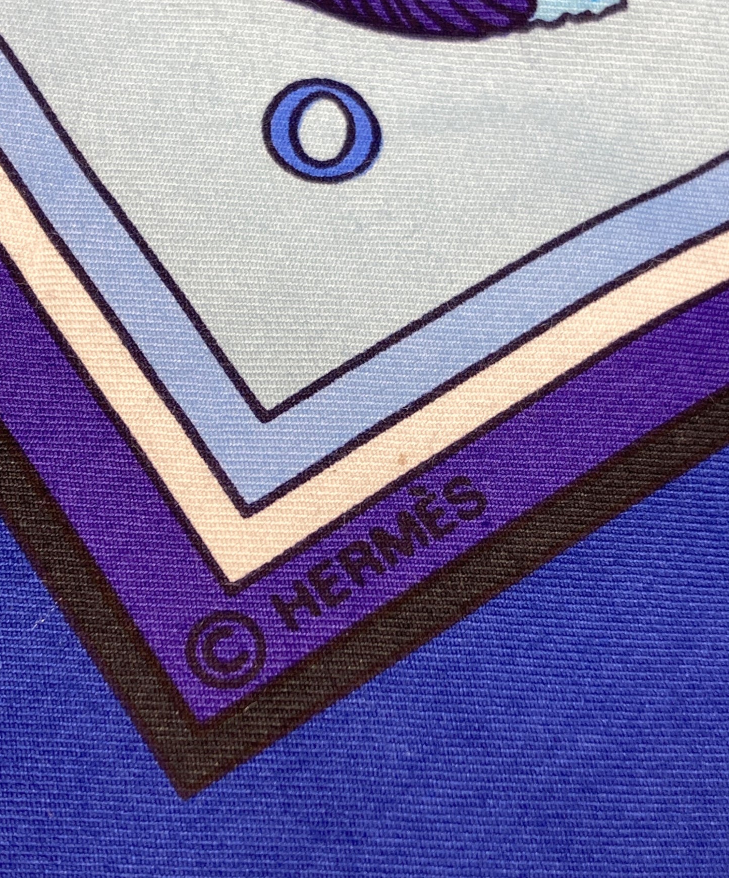 [Pre-owned] HERMES "Human Numbers" Cotton Scarf with Number Pattern