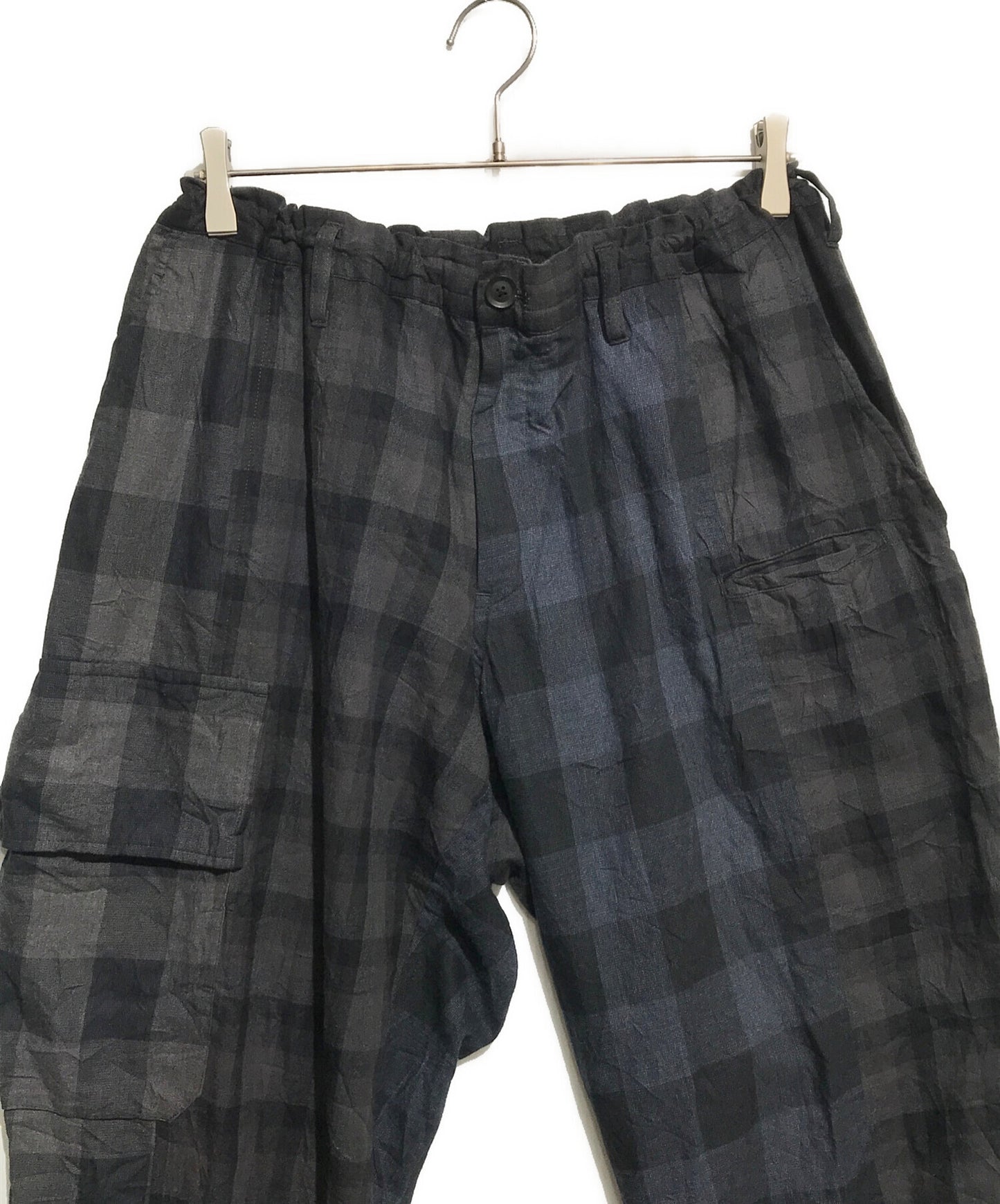 [Pre-owned] Yohji Yamamoto pour homme Cotton Check Pants with Switching Designs HC-P70-817