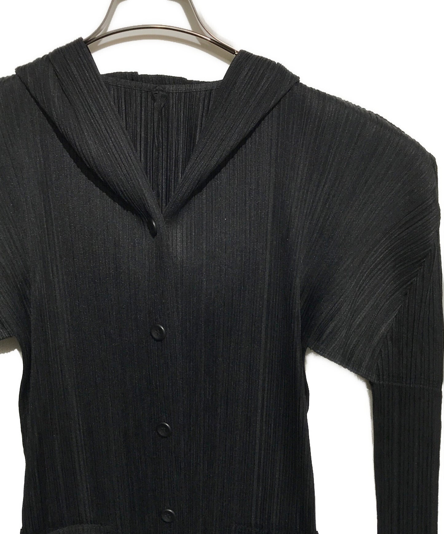 [Pre-owned] PLEATS PLEASE Long cardigan with hood PP11-EN173