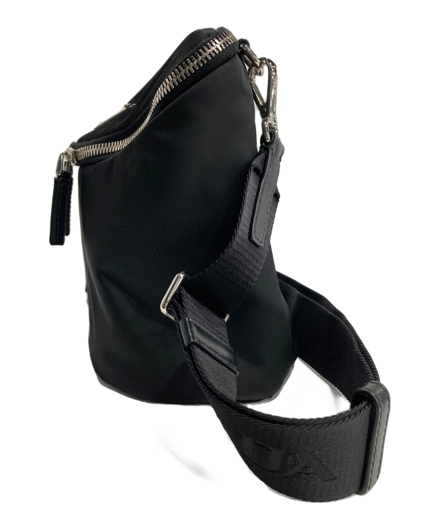 [Pre-owned] PRADA Re-Nylon Re-Nylon X Leather Triangle Shoulder Bag 2VH147