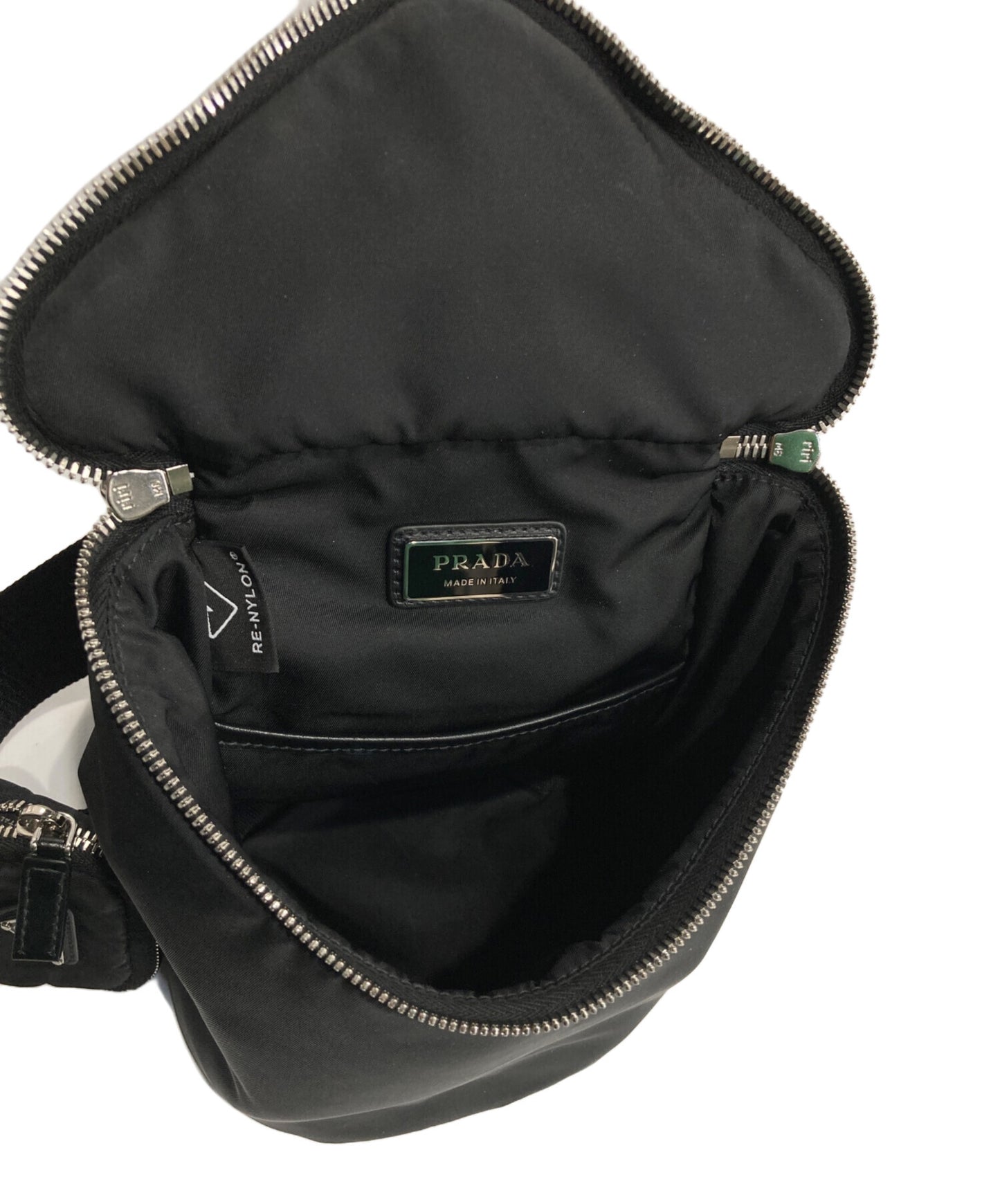 [Pre-owned] PRADA Re-Nylon Re-Nylon X Leather Triangle Shoulder Bag 2VH147