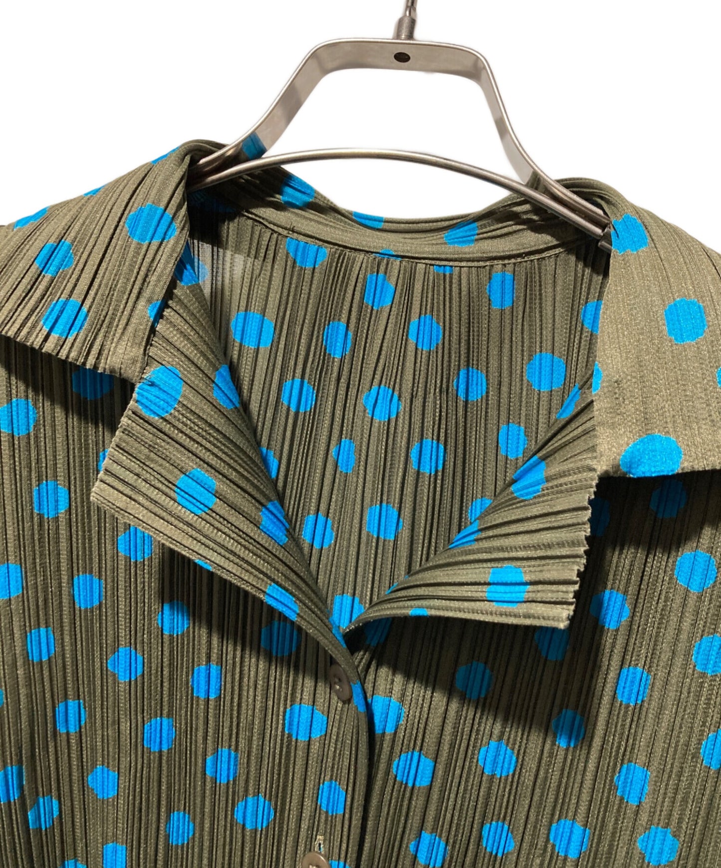 [Pre-owned] PLEATS PLEASE Dot Pattern Sleeveless Pleated Shirt PP86-JK562