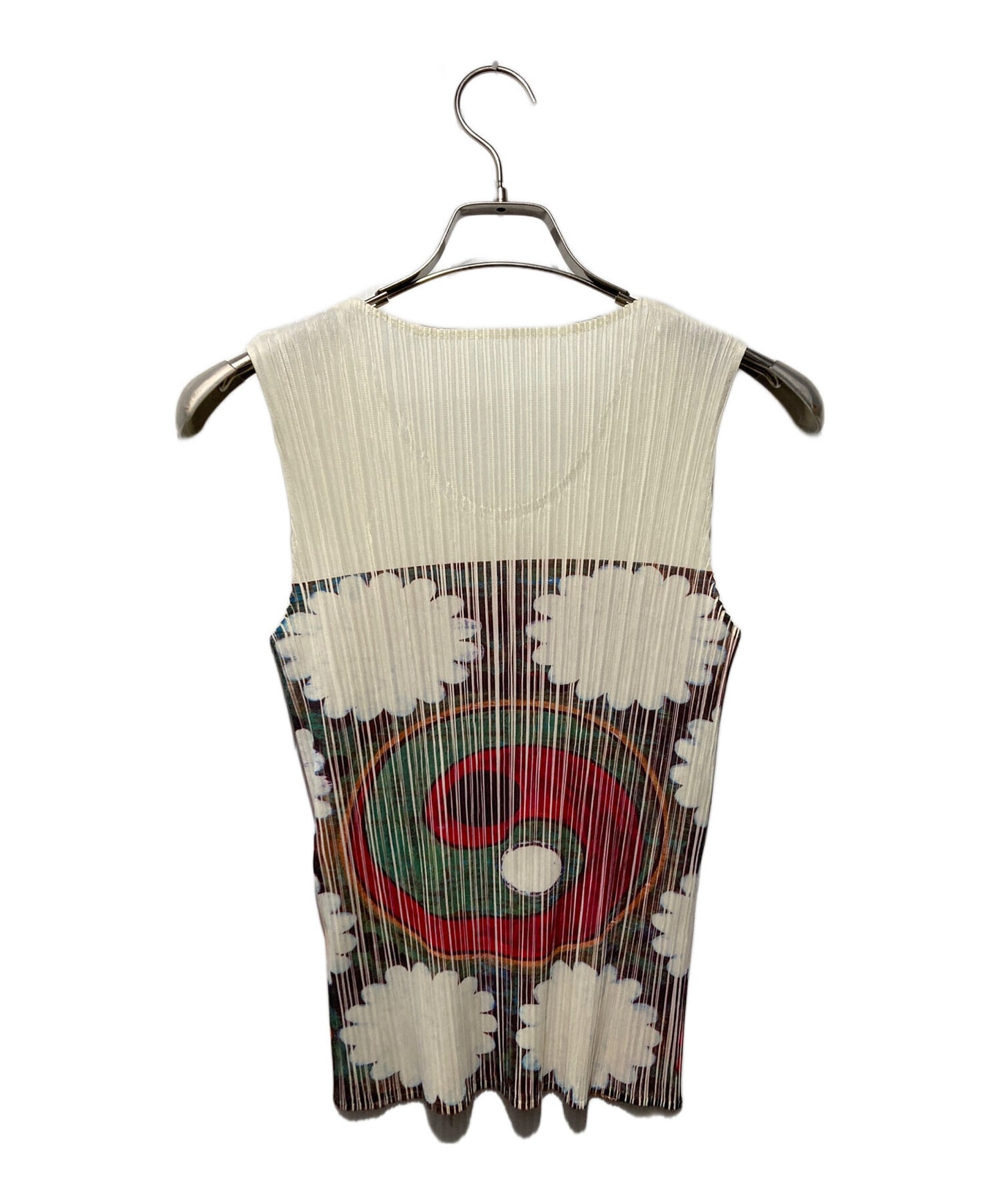 [Pre-owned] PLEATS PLEASE Sleeveless blouse with bamboo leaf motif PP89-JK228