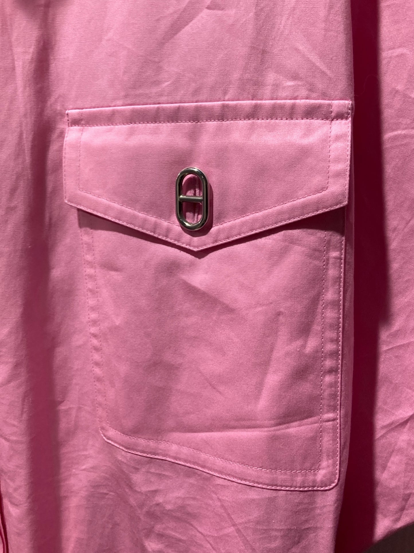 [Pre-owned] HERMES Chene Dunkle Shirt Dress 3E0548DX