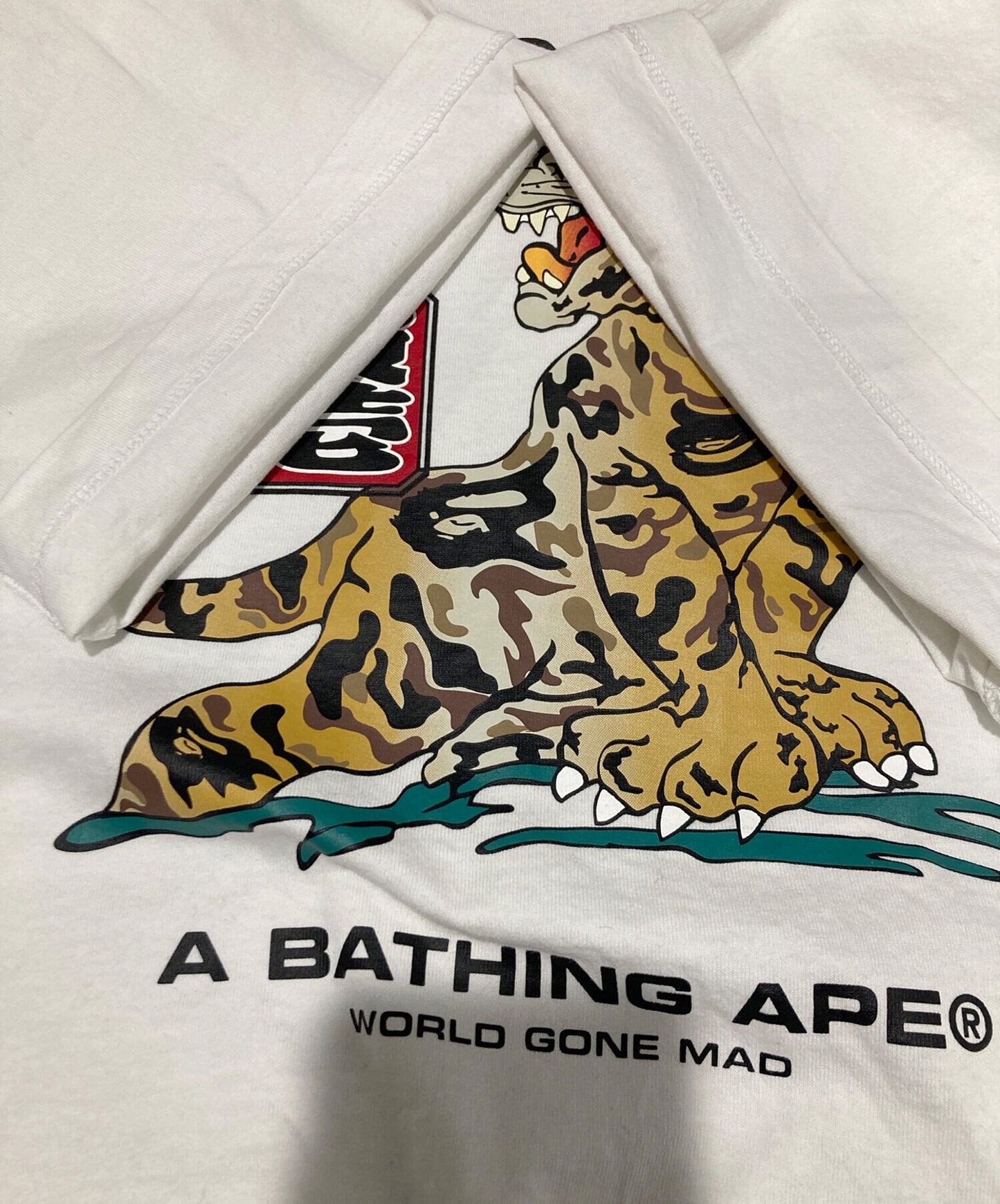 [Pre-owned] A BATHING APE Jaguar Print Collaboration T-Shirt 001CSK731909C