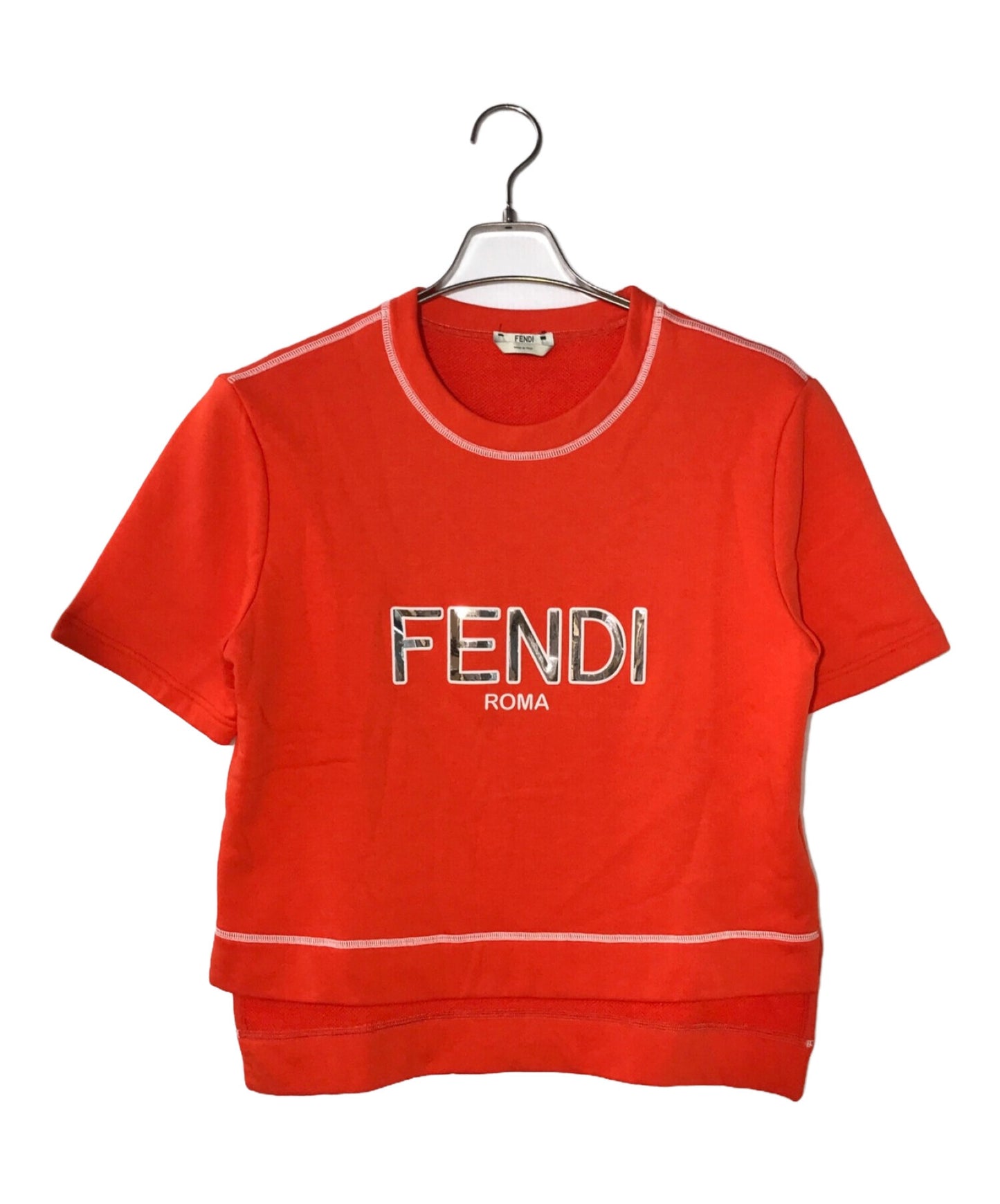 [Pre-owned] FENDI Logo-printed jersey cut and sewn FAF089 A6JD