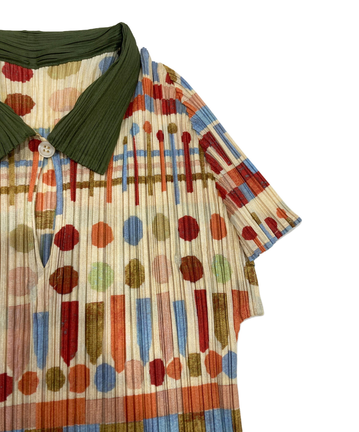 [Pre-owned] PLEATS PLEASE All-Over Print Pleated Polo Shirt PP61-JK651