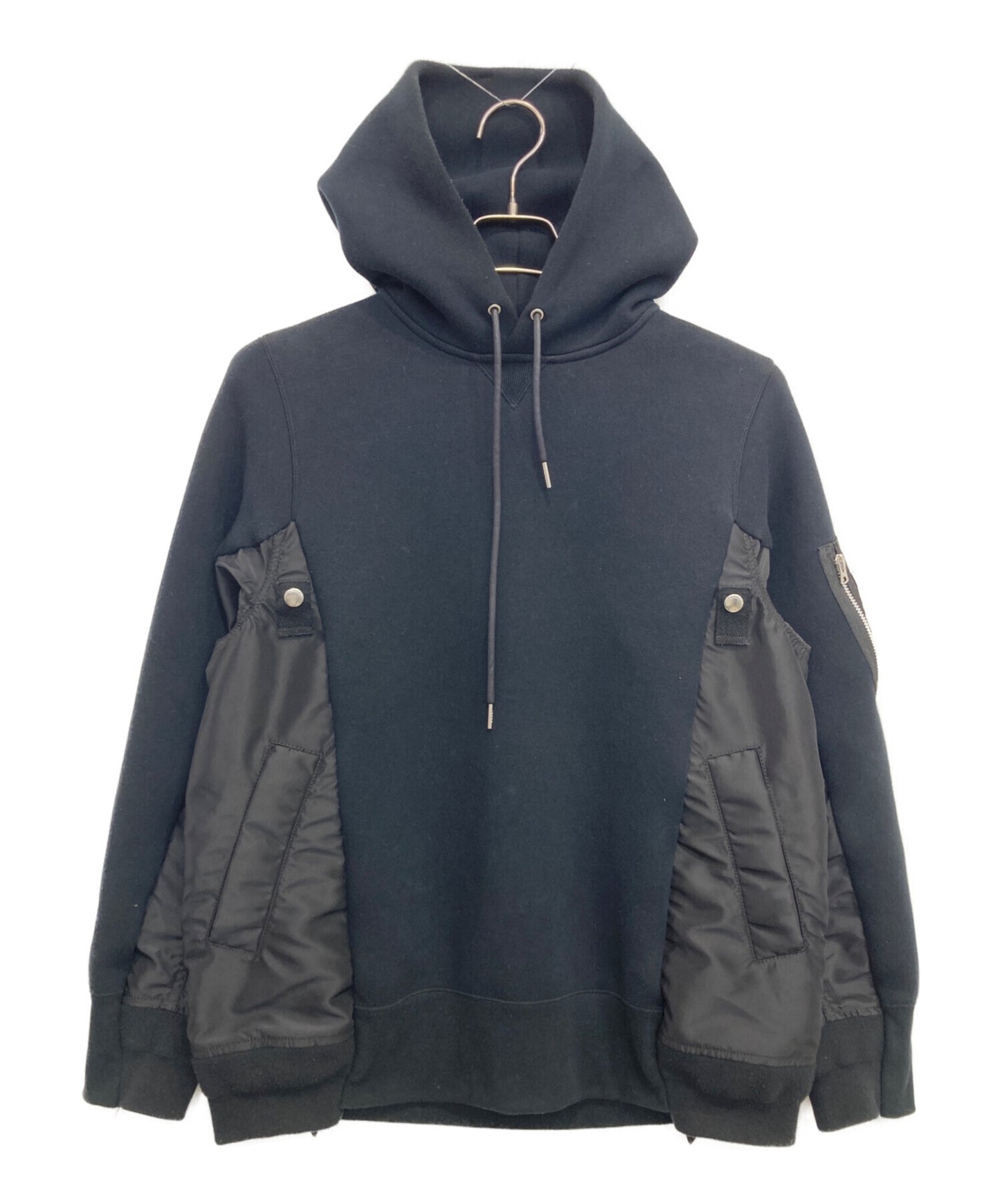 [Pre-owned] sacai Sponge Sweat x Nylon Twill Hoodie SCM-325