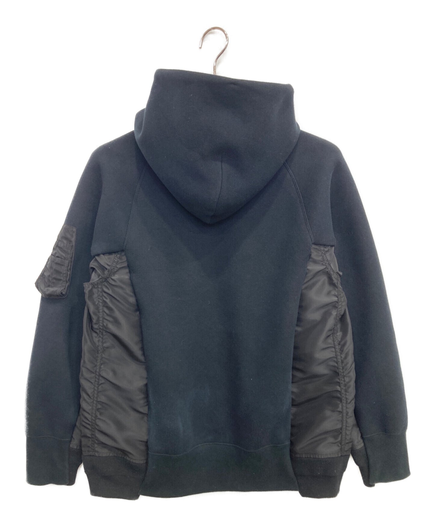 [Pre-owned] sacai Sponge Sweat x Nylon Twill Hoodie SCM-325