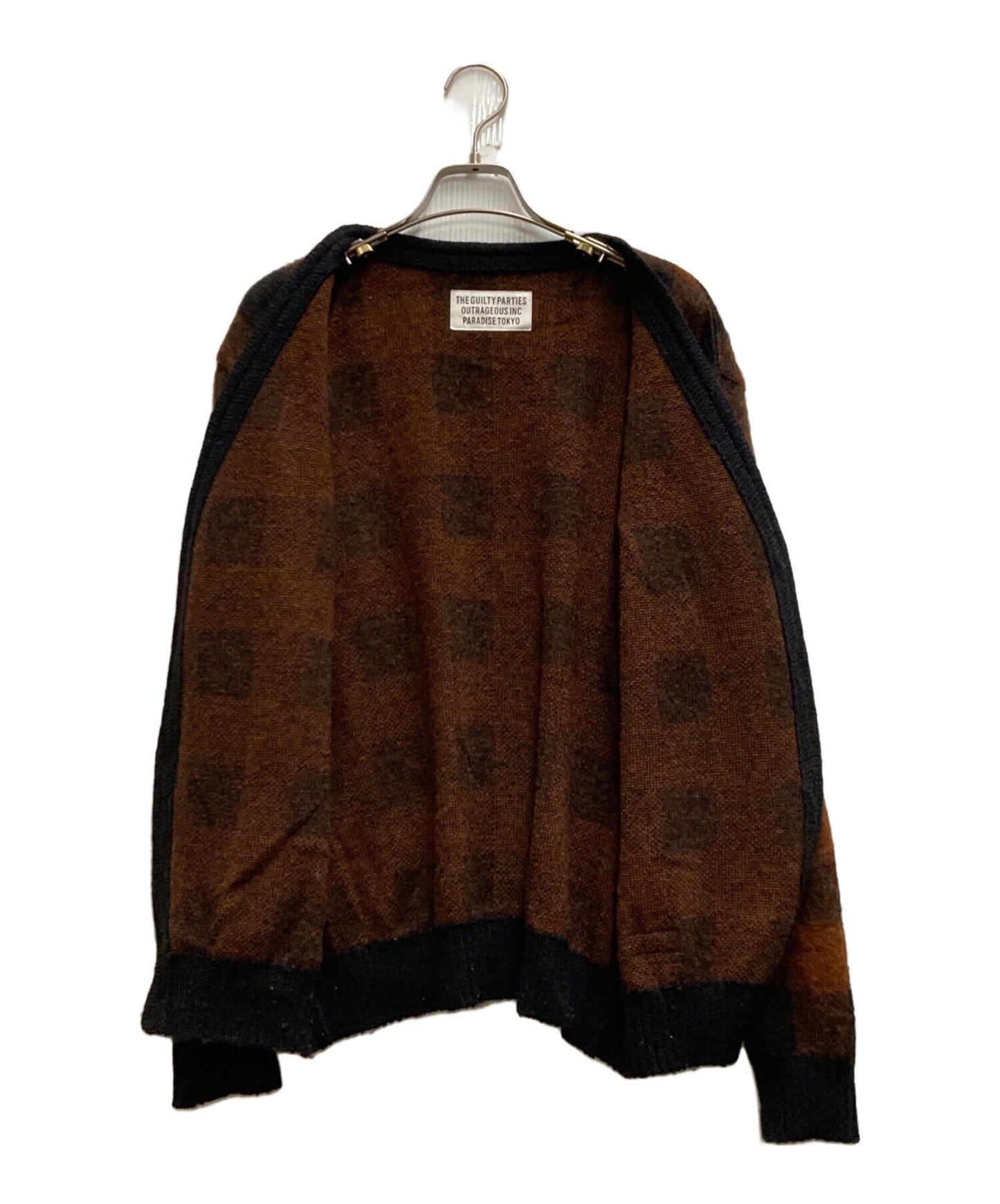 [Pre-owned] WACKO MARIA BLOCKCHECK MOHAIR KNIT JACQUARD CARDIGAN