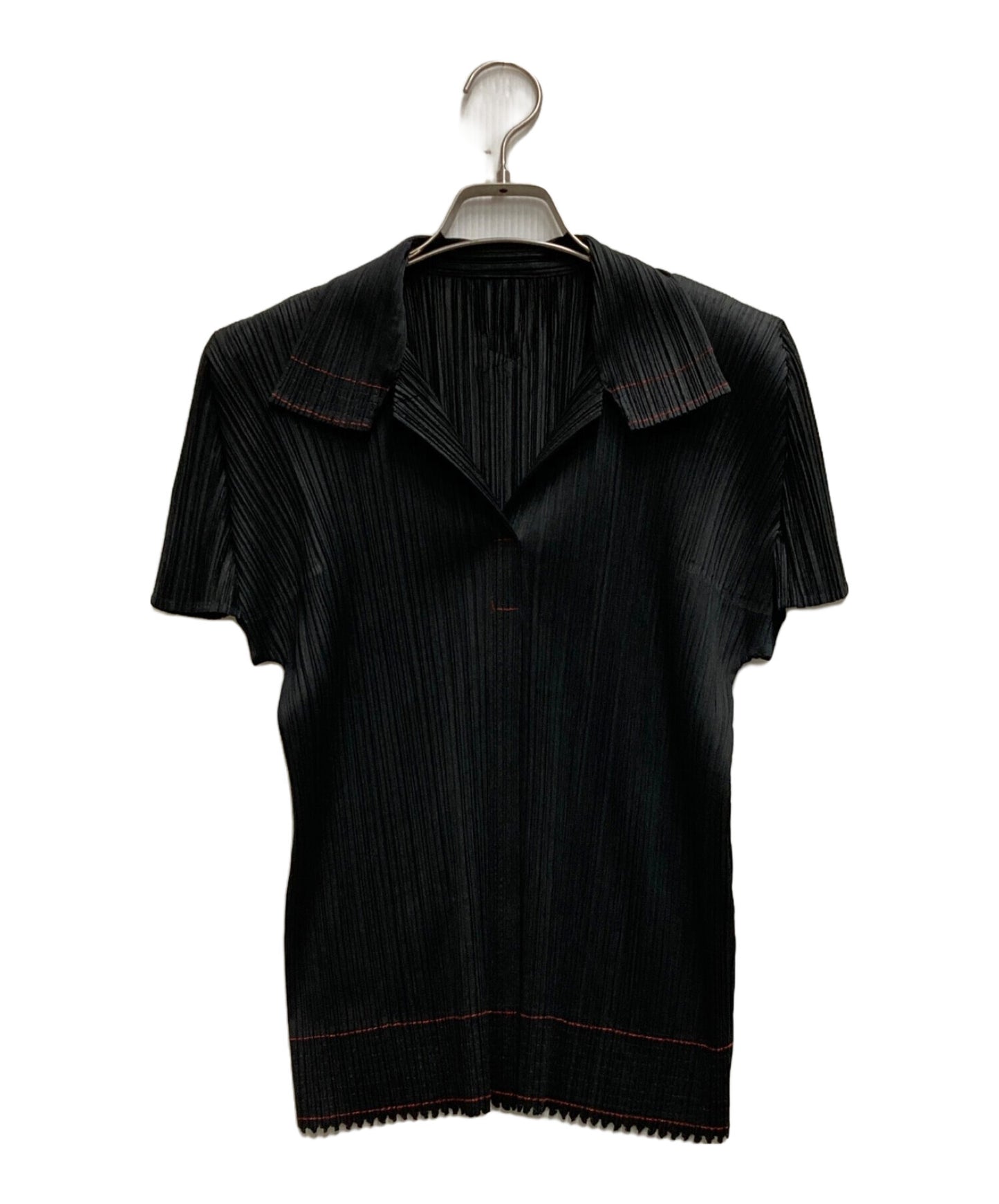 [Pre-owned] PLEATS PLEASE Pleated Stitch Polo Shirt PP83-JK121