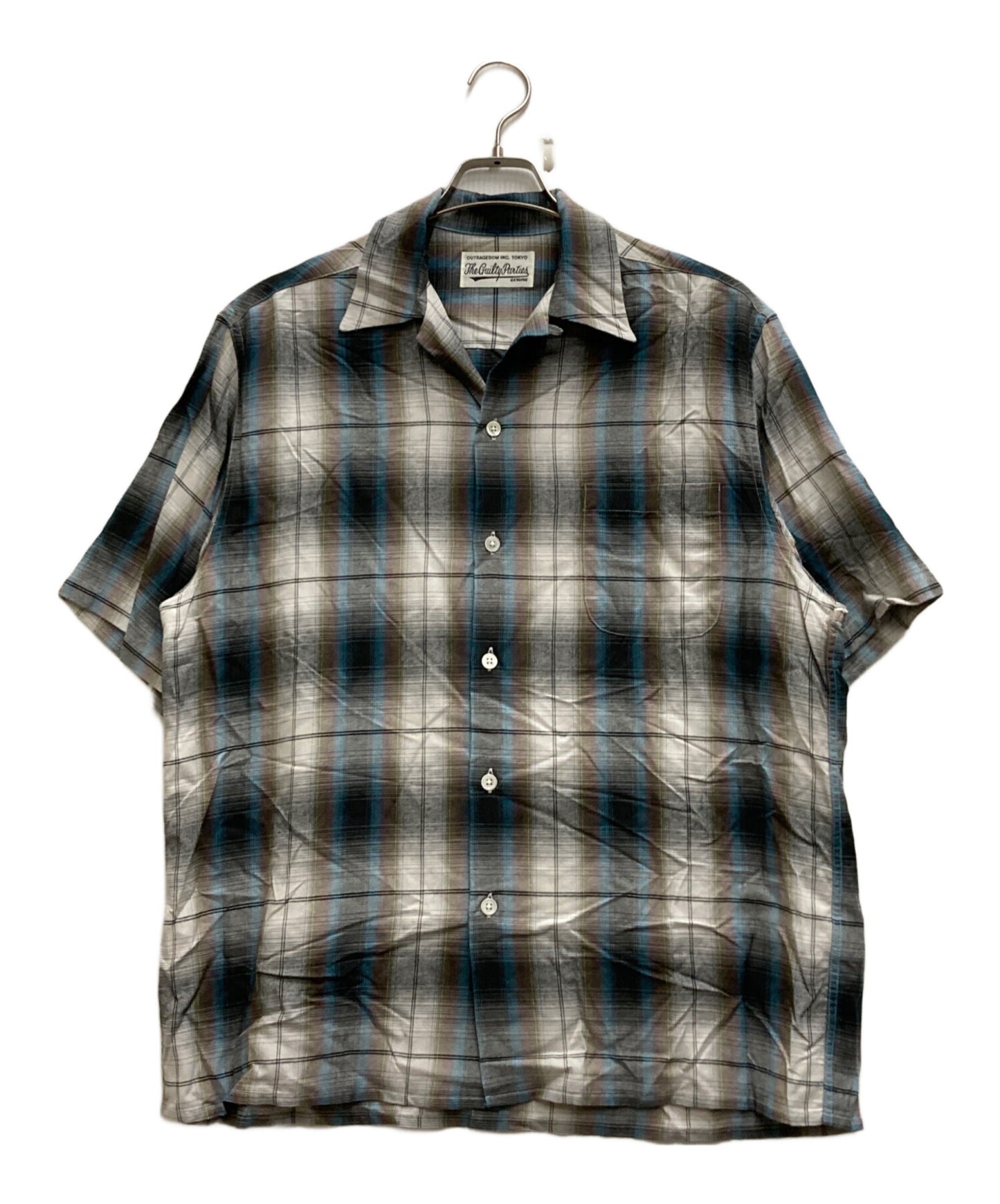 [Pre-owned] WACKO MARIA OMBRE CHECK OPEN COLLAR SHIRT S/S 24SS-WMS-OC11