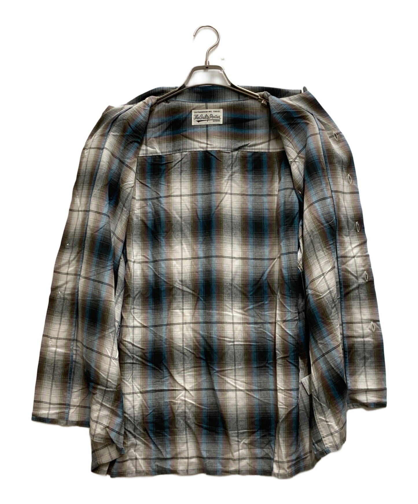 [Pre-owned] WACKO MARIA OMBRE CHECK OPEN COLLAR SHIRT S/S 24SS-WMS-OC11