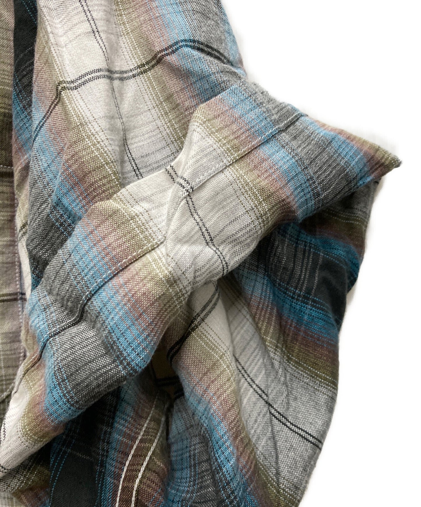 [Pre-owned] WACKO MARIA OMBRE CHECK OPEN COLLAR SHIRT S/S 24SS-WMS-OC11