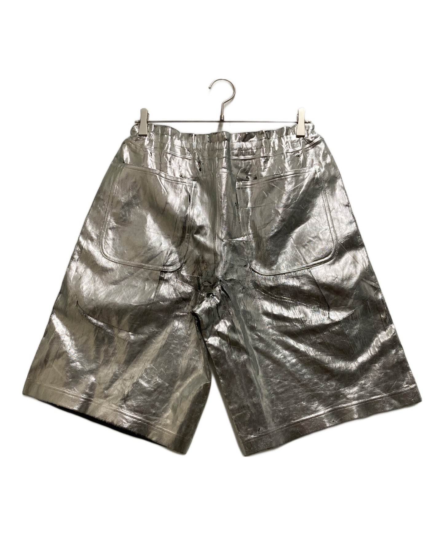 [Pre-owned] COMME des GARCONS HOMME PLUS Silver coated metallic shorts PG-T028