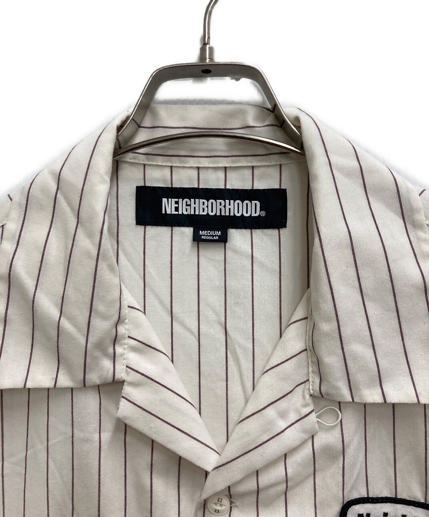 [Pre-owned] NEIGHBORHOOD STRIPE WORK SHIRT SS 231TSNH-SHM06