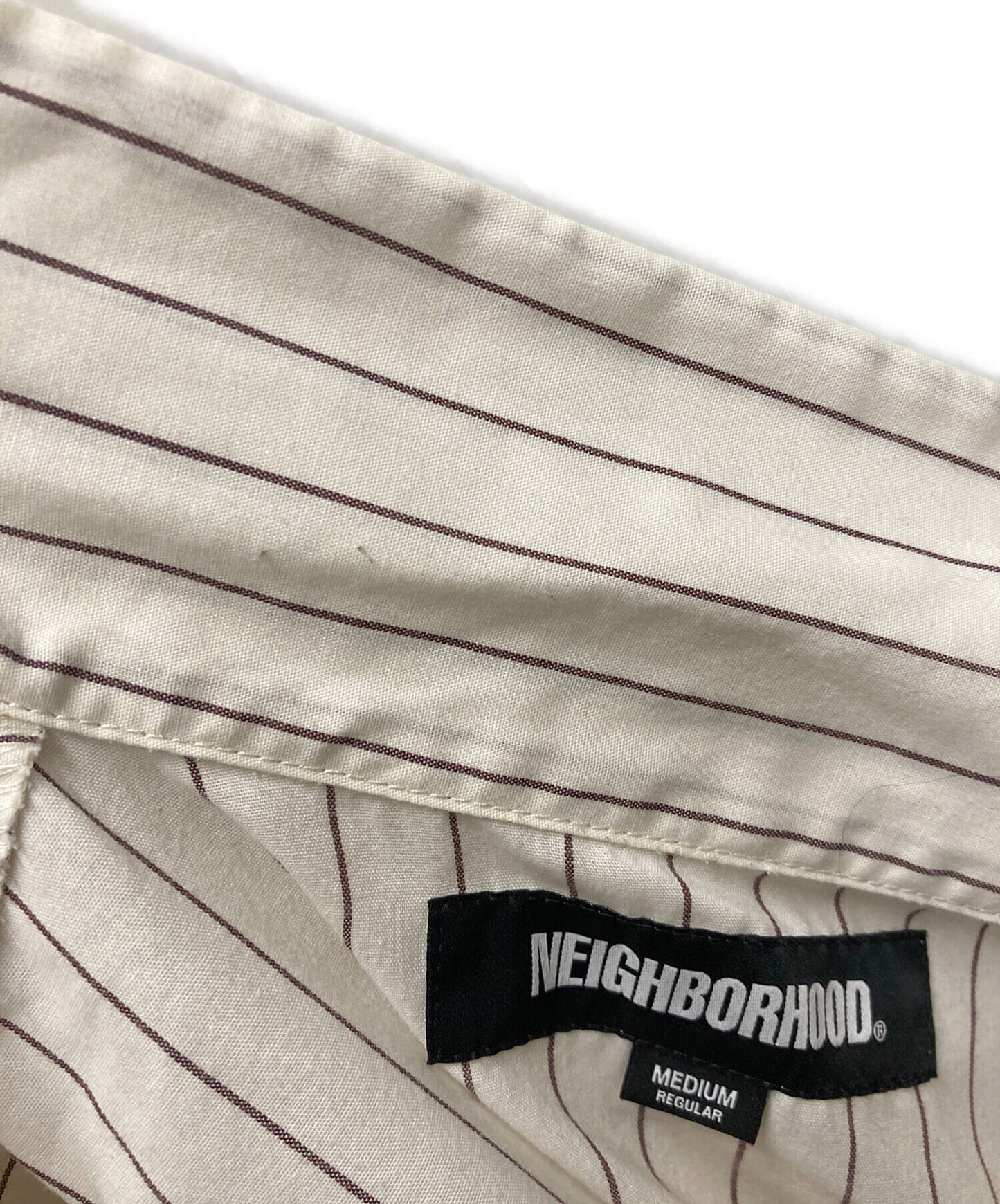[Pre-owned] NEIGHBORHOOD STRIPE WORK SHIRT SS 231TSNH-SHM06