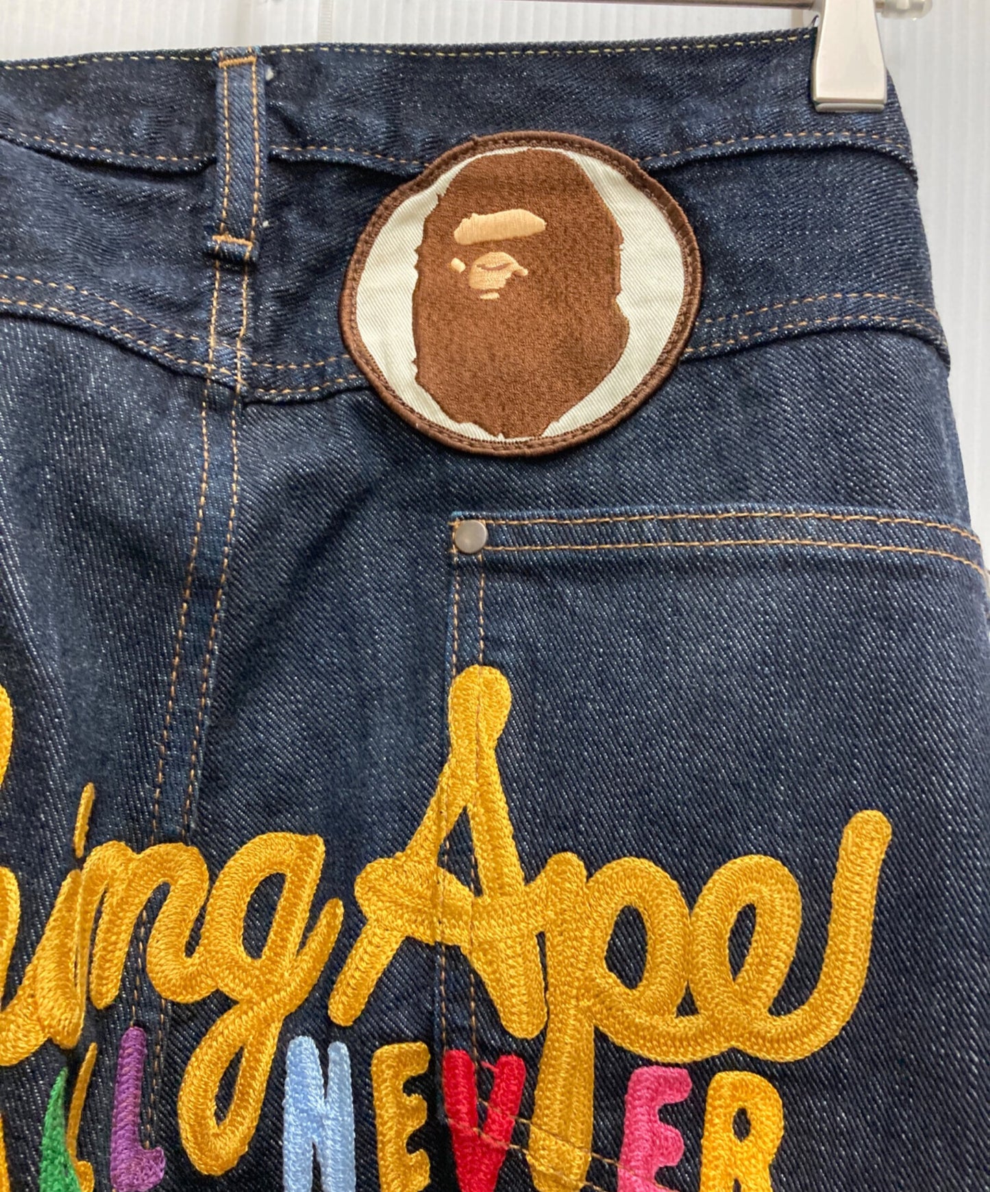 [Pre-owned] A BATHING APE Denim pants with embroidery design 001DP0801007X