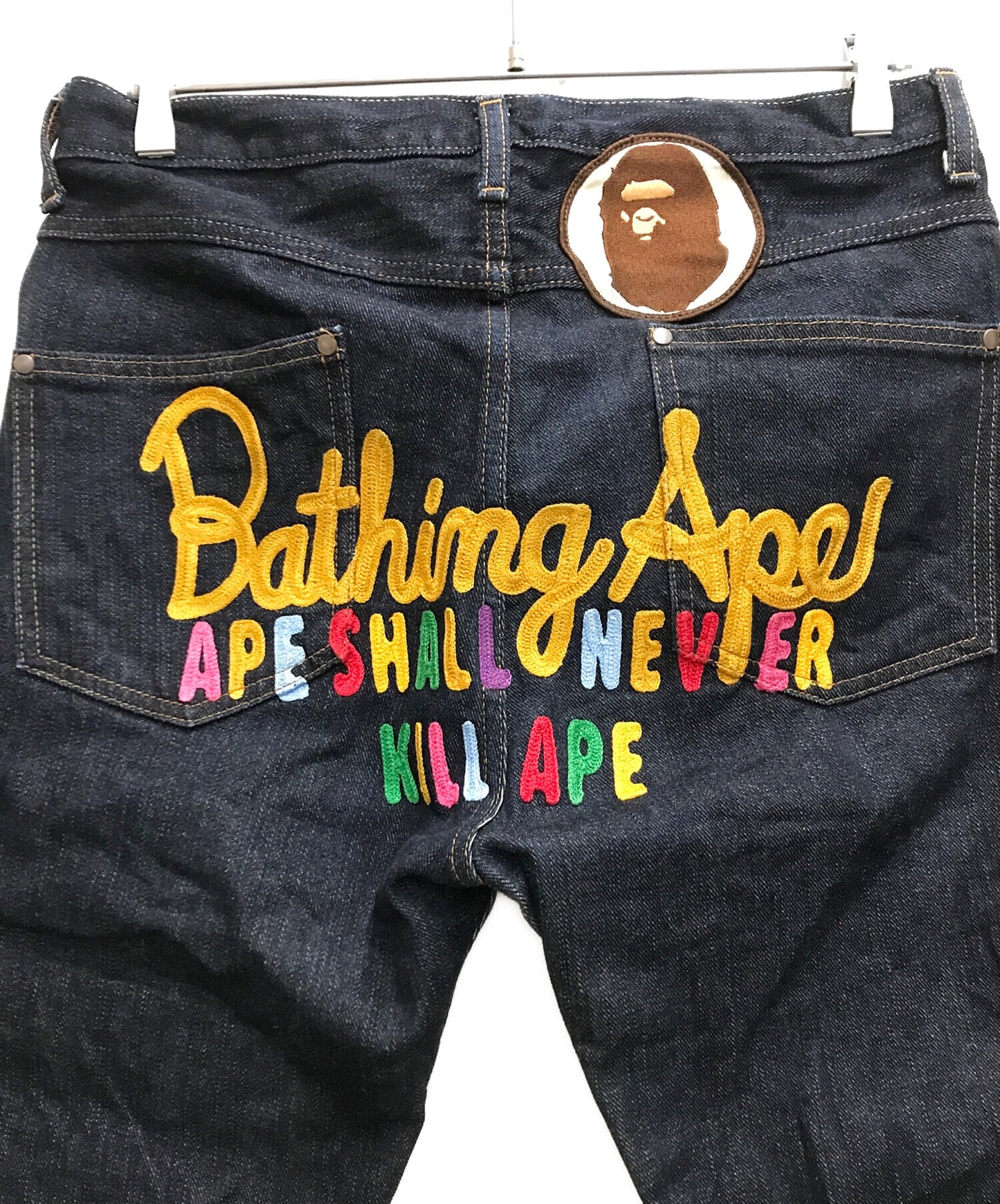 [Pre-owned] A BATHING APE Denim pants with embroidery design 001DP0801007X