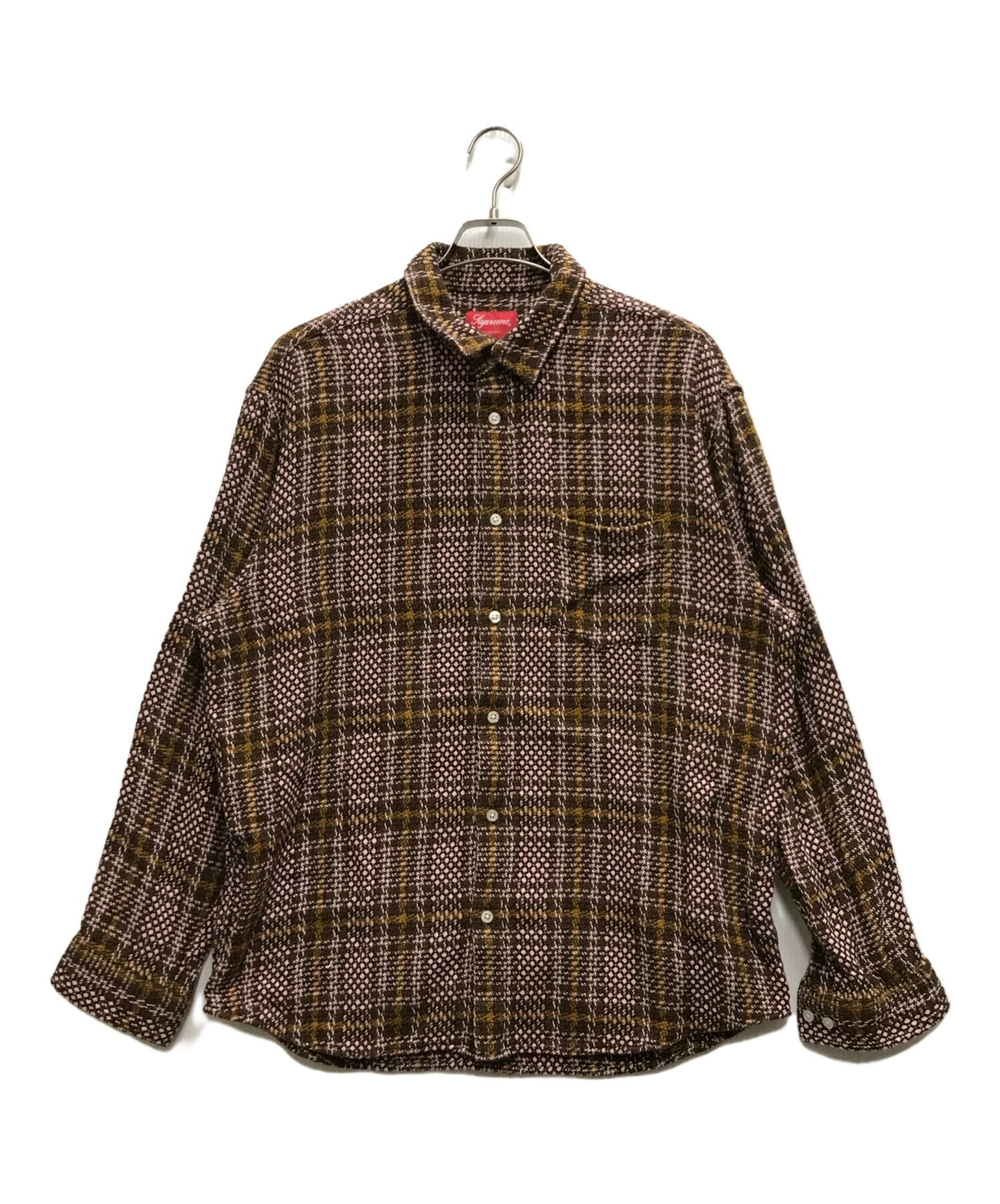 [Pre-owned] SUPREME Basket Weave Plaid Shirt