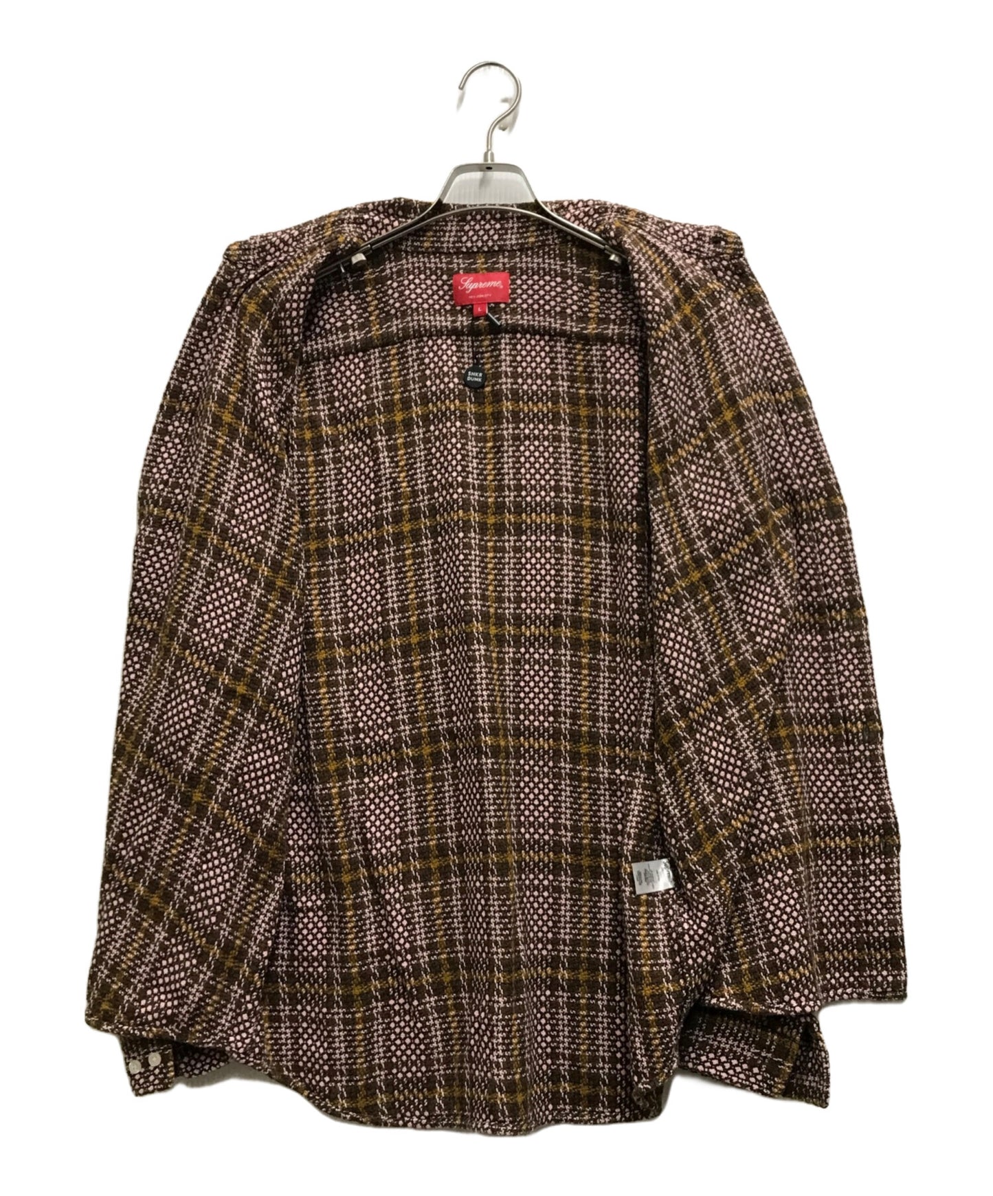 [Pre-owned] SUPREME Basket Weave Plaid Shirt